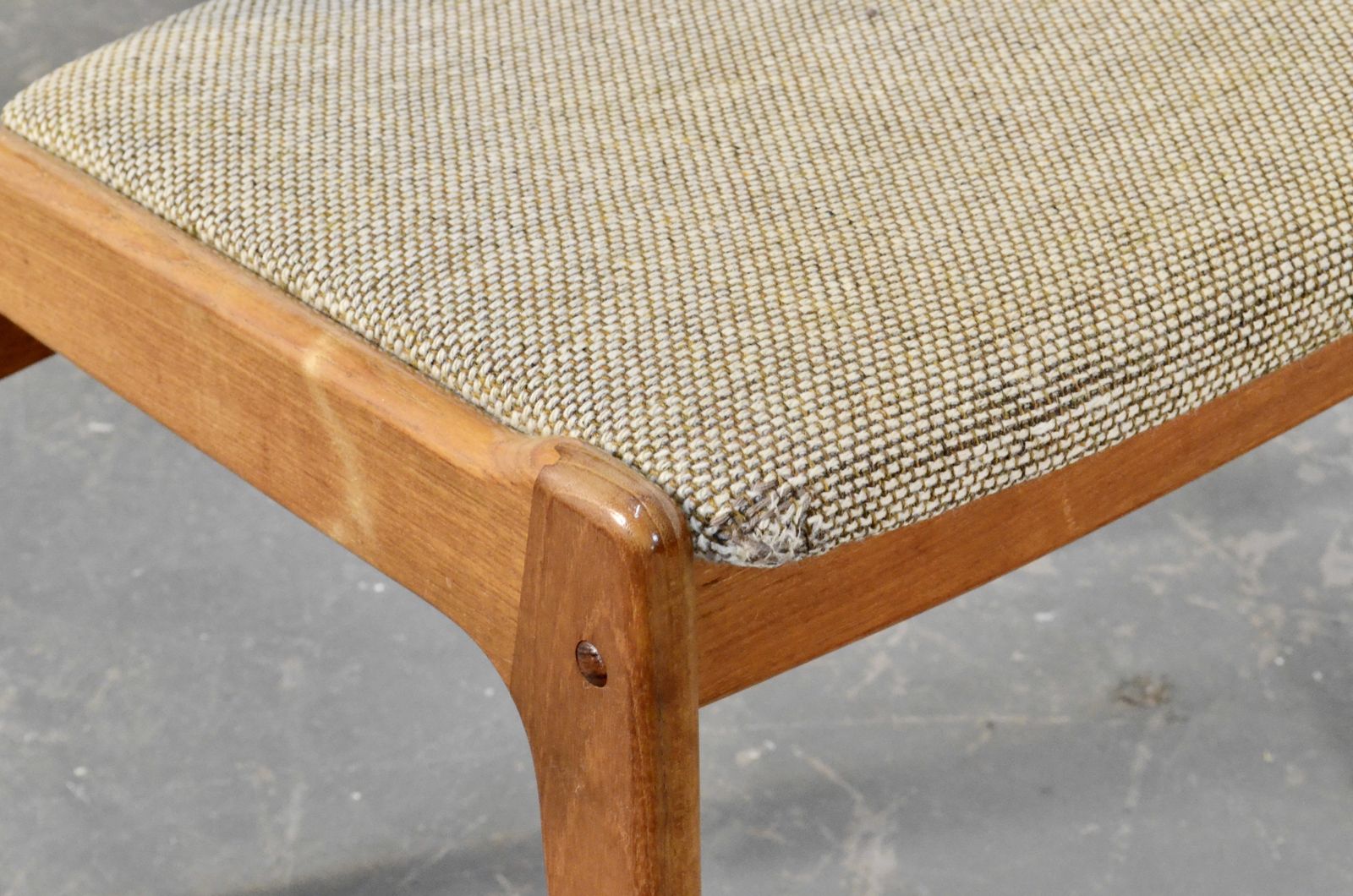 Set Of 4 Midcentury Danish Teak And Wool Chairs. photo for sale