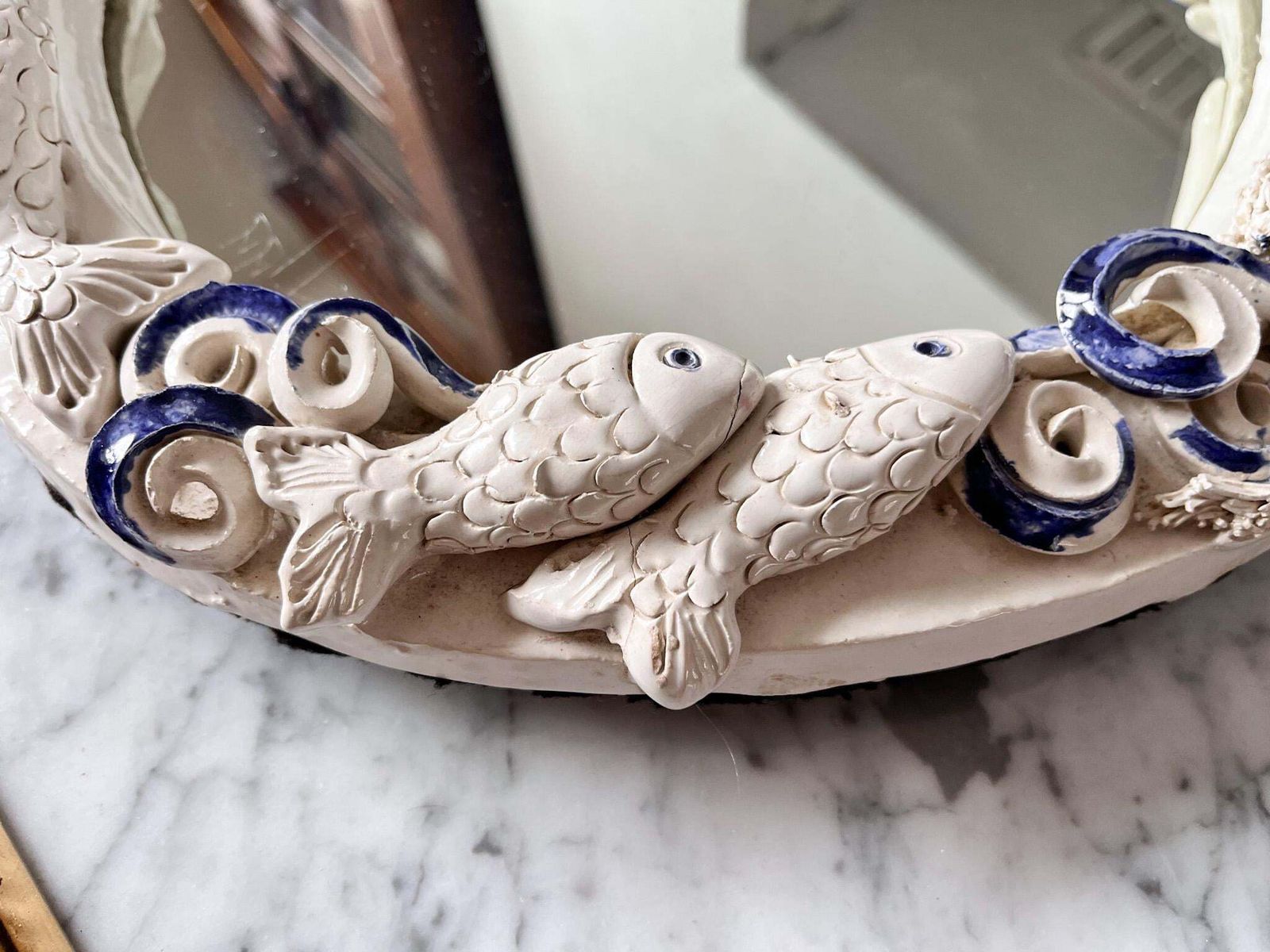 Ceramic Mermaid Mirror By Artist Sylvie Aurore Nisbet photo Home Decor