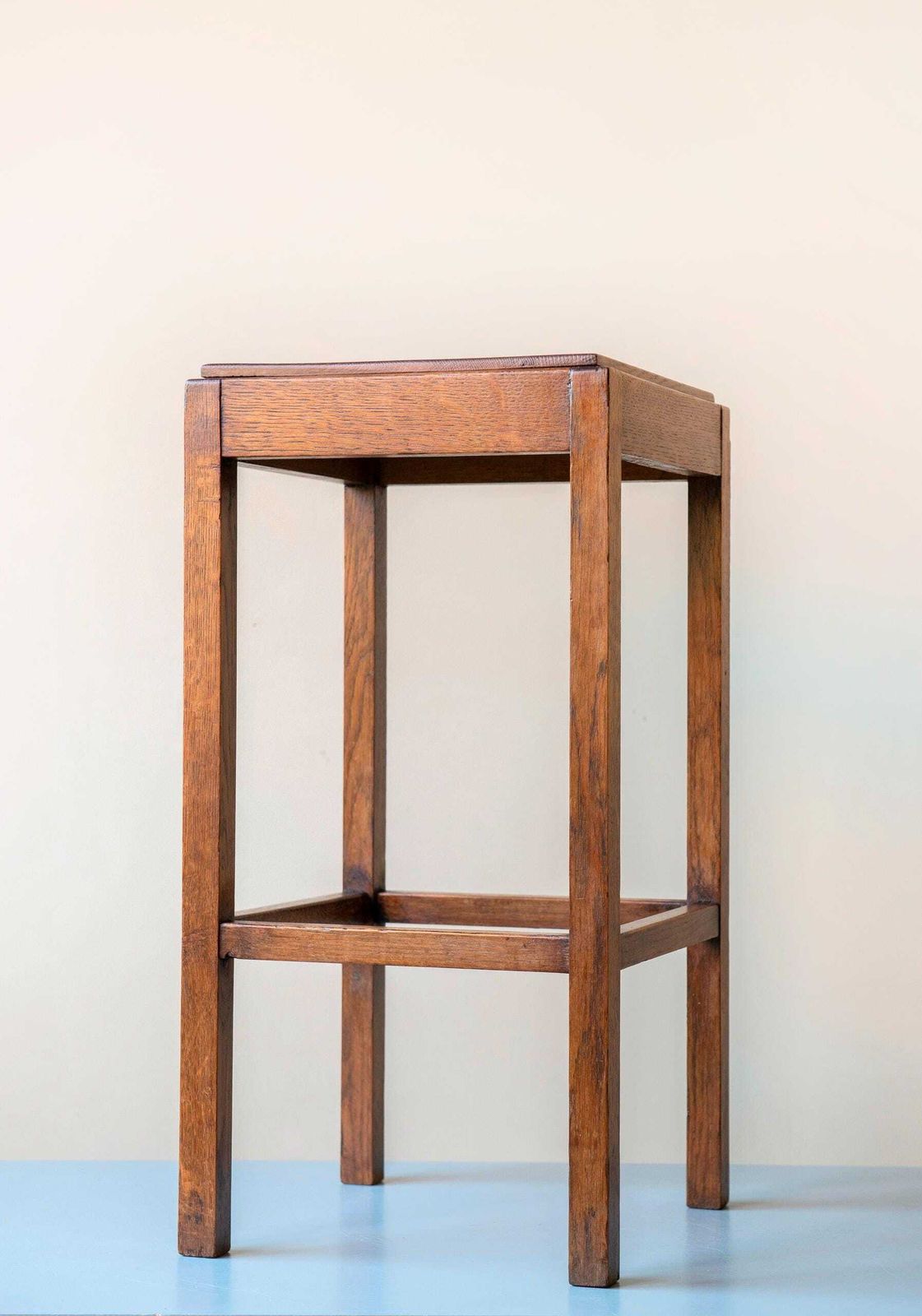 Art Deco Bijzettafel   Massief Eiken Vierkante Plantenstandaard   Nederlandse Accenttafel photo 333.0
