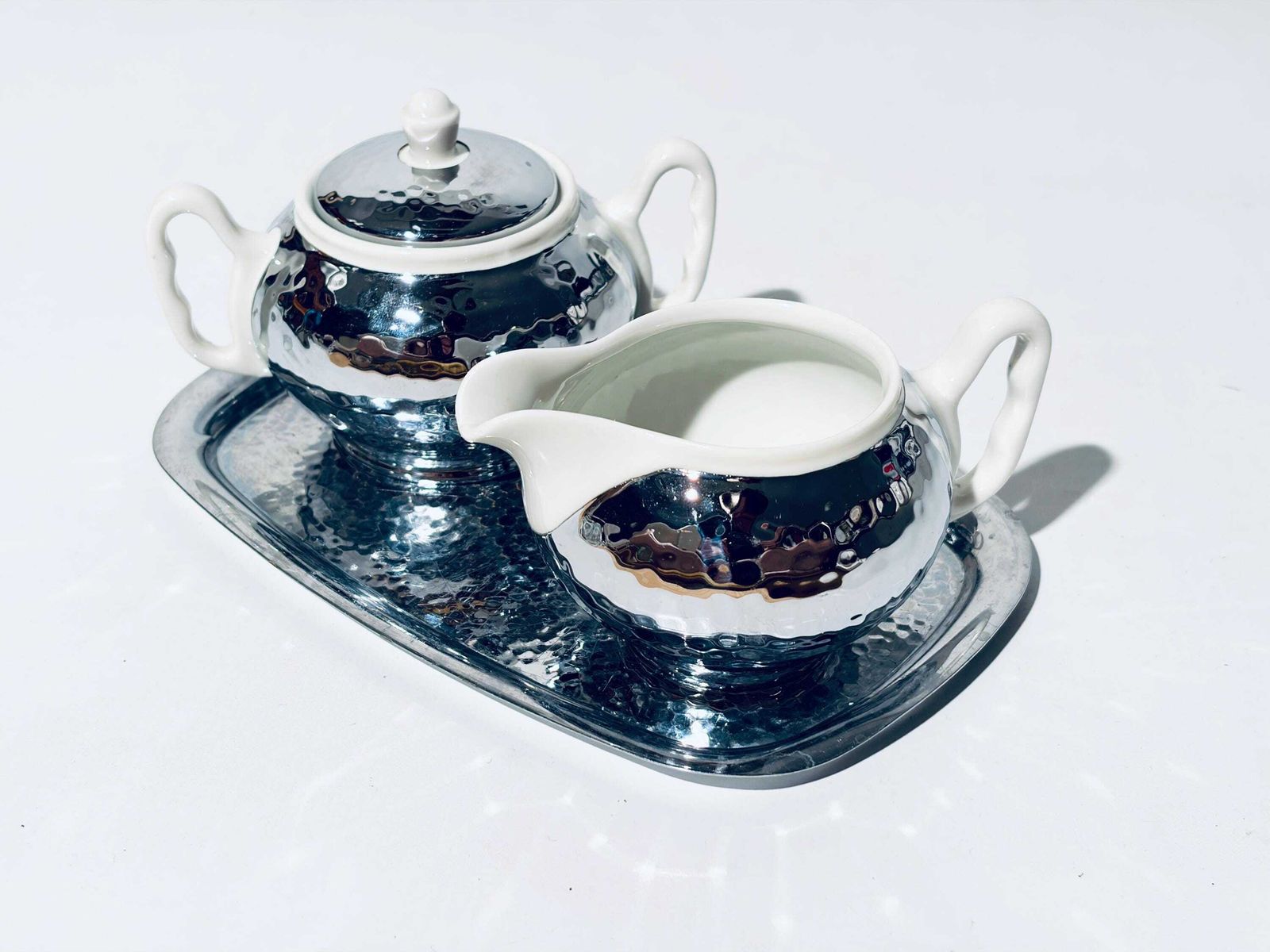 Art Deco Creamer & Sugar Bowl Set Bauscher Weiden Bavaria Porcelain / Vintage Home Decor 1930s photo furniture