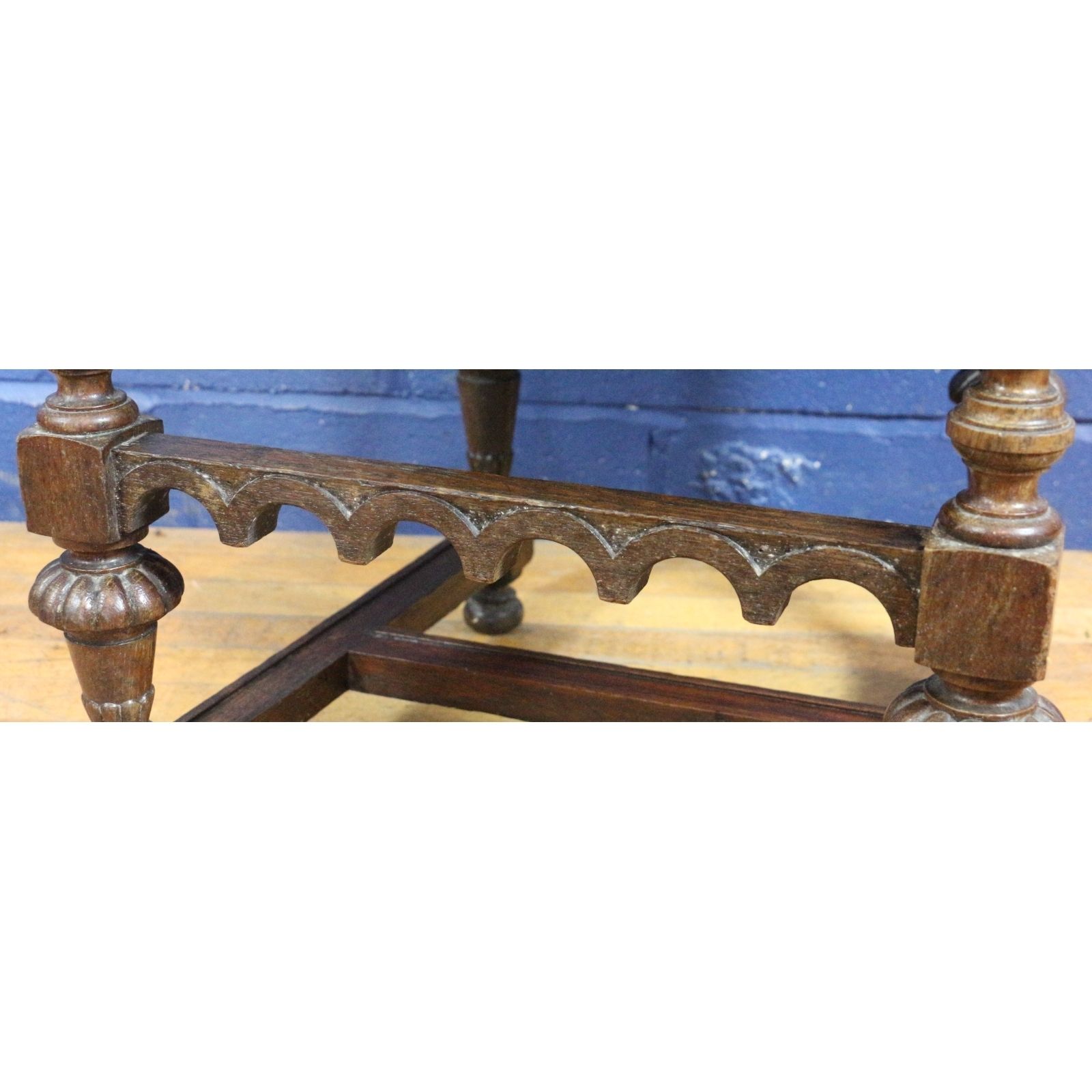 A Victorian Carved Oak Hall Or Bedroom Chair Raised On Fluted Supports And Freshly Reupholstered photo buy