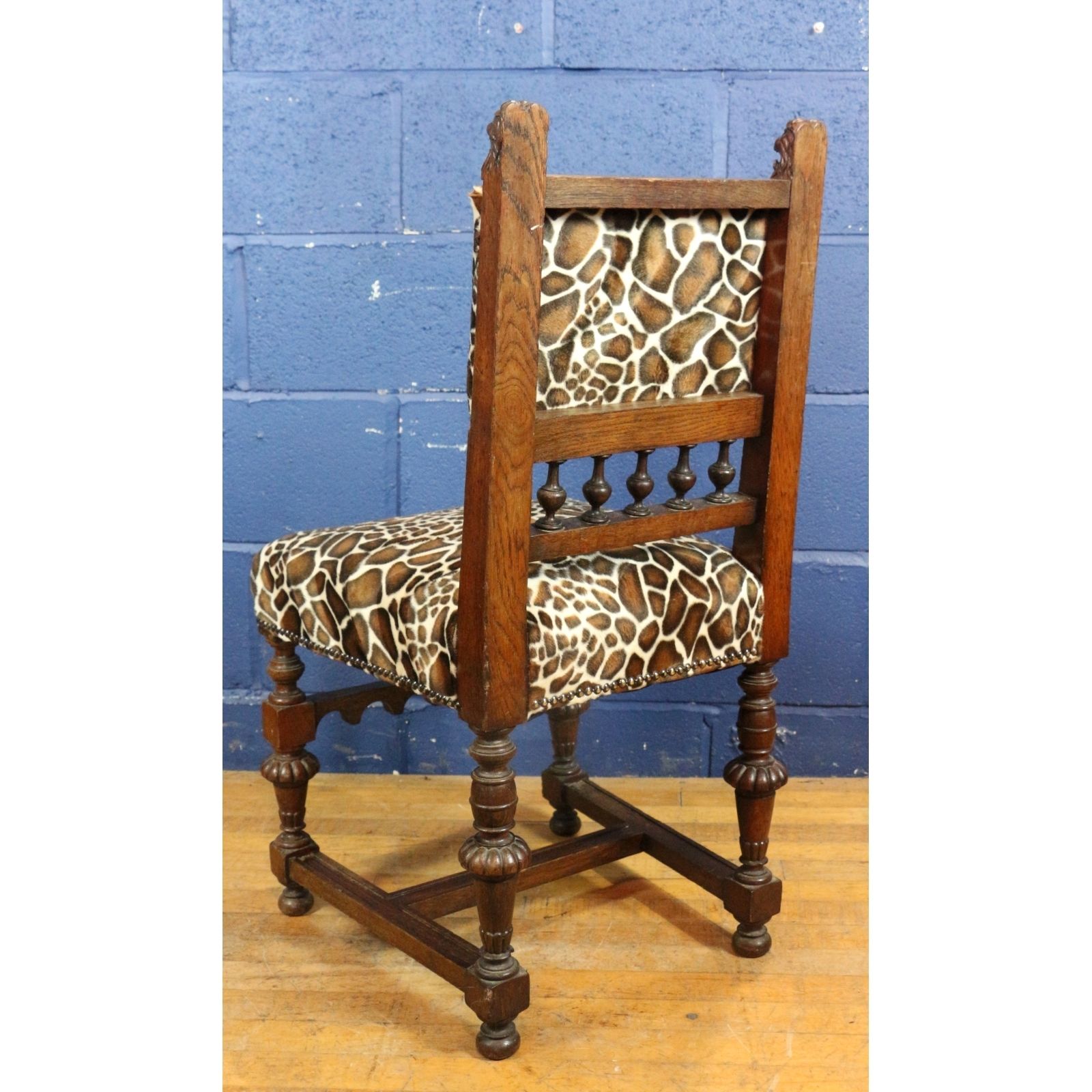 photo furniture A Victorian Carved Oak Hall Or Bedroom Chair Raised On Fluted Supports And Freshly Reupholstered