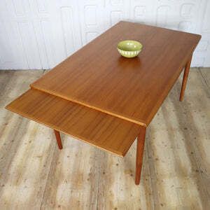 Mid Century Danish Teak Extending Dining Table photo Furniture
