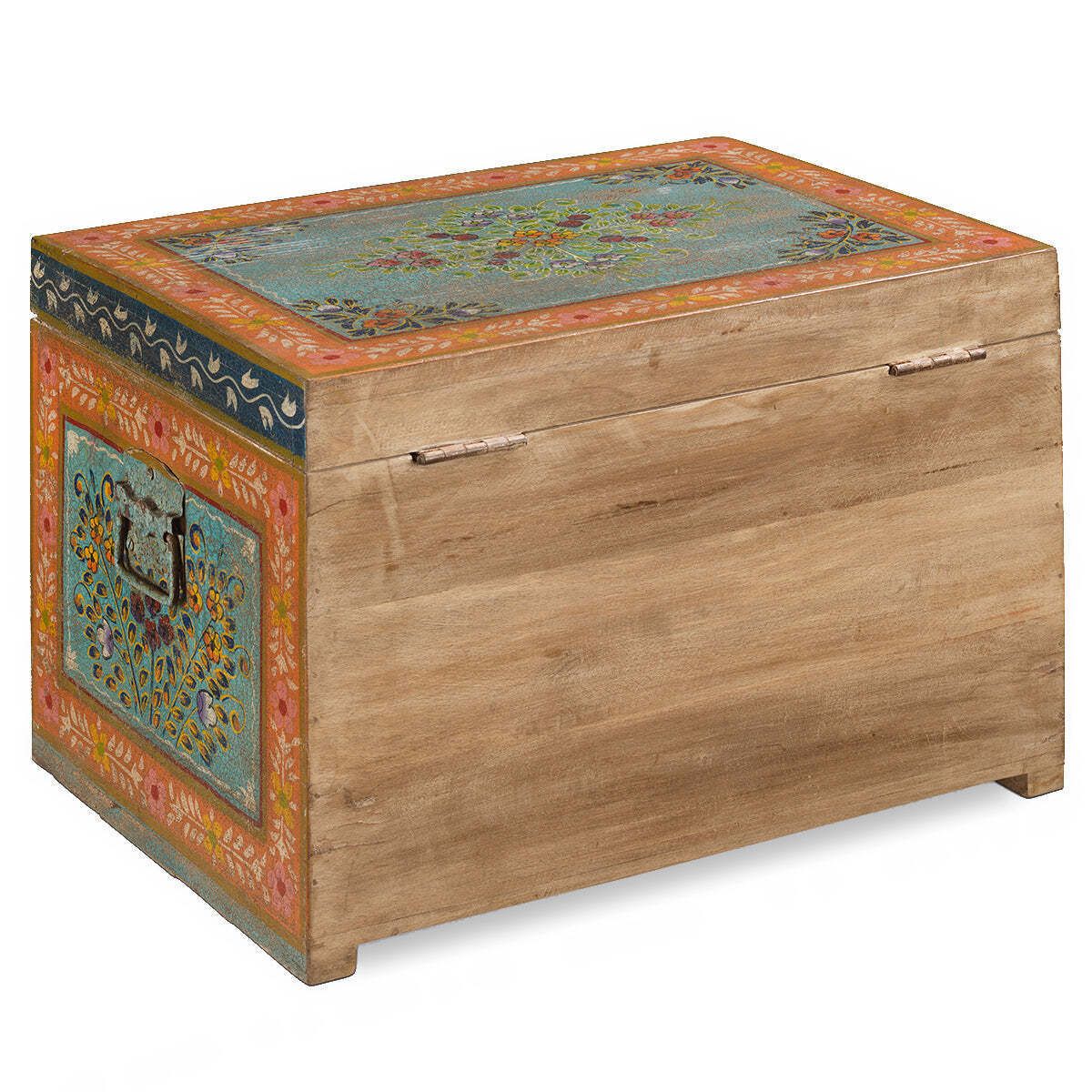 Hand Painted Wooden Box, Oriental photo for sale