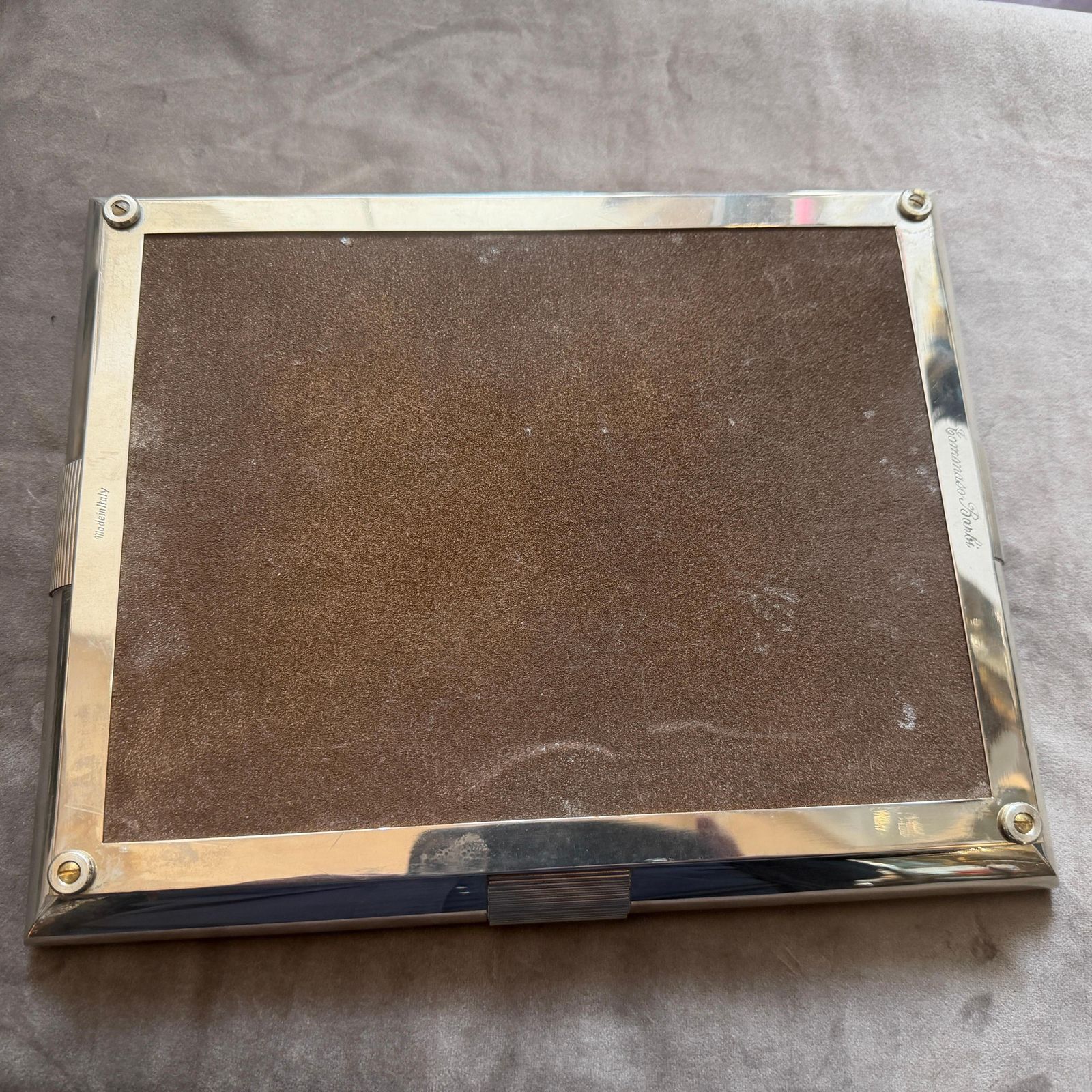 1970s Mid Century Modern Silver Plated And Mirrored Glass Tray By Tommaso Barbi photo buy