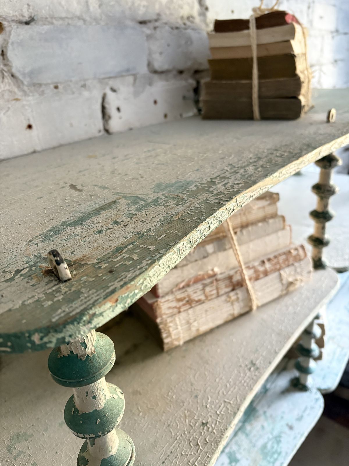 Large French Cotton Reel Shelves photo vintage