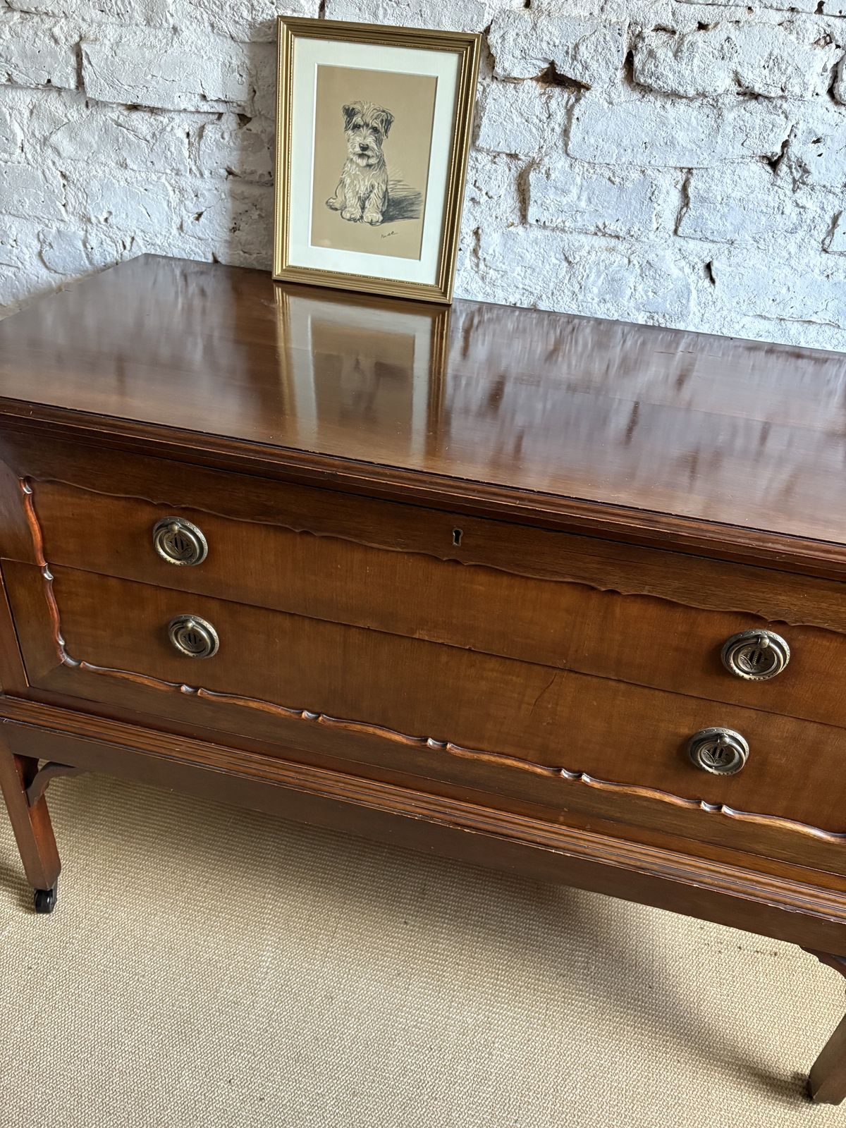 Vintage Early Mid Century Chest Of Drawers With Mirror ( Removable) photo vintage