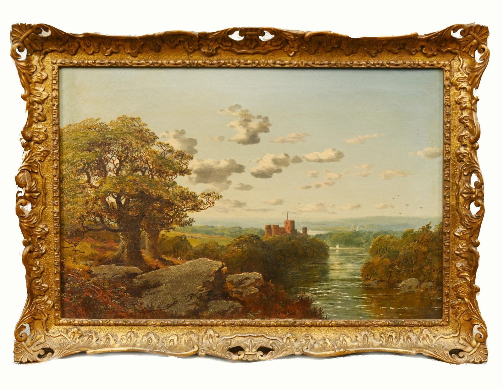 Pair Victorian Oil Paintings English Landscape Pastoral Idyll 1880 photo Art