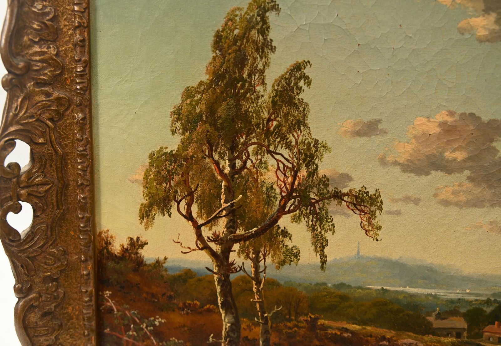 Pair Victorian Oil Paintings English Landscape Pastoral Idyll 1880 photo vinterior