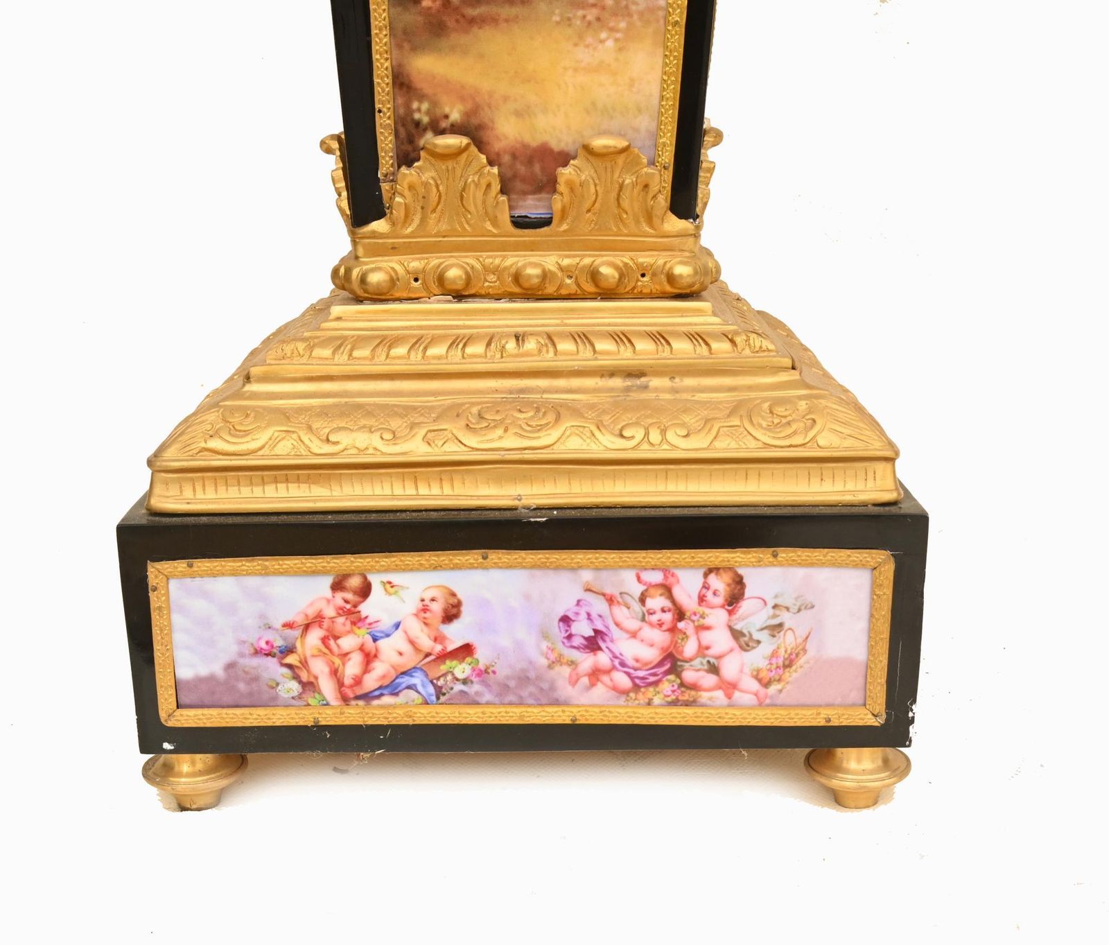 Pair French Pedestals Stands Gilt Bronze Porcelain Louis XVI photo furniture
