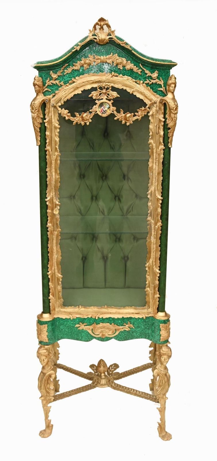 Pair French Vitrines Malachite Display Cabinets Louis XVI photo furniture