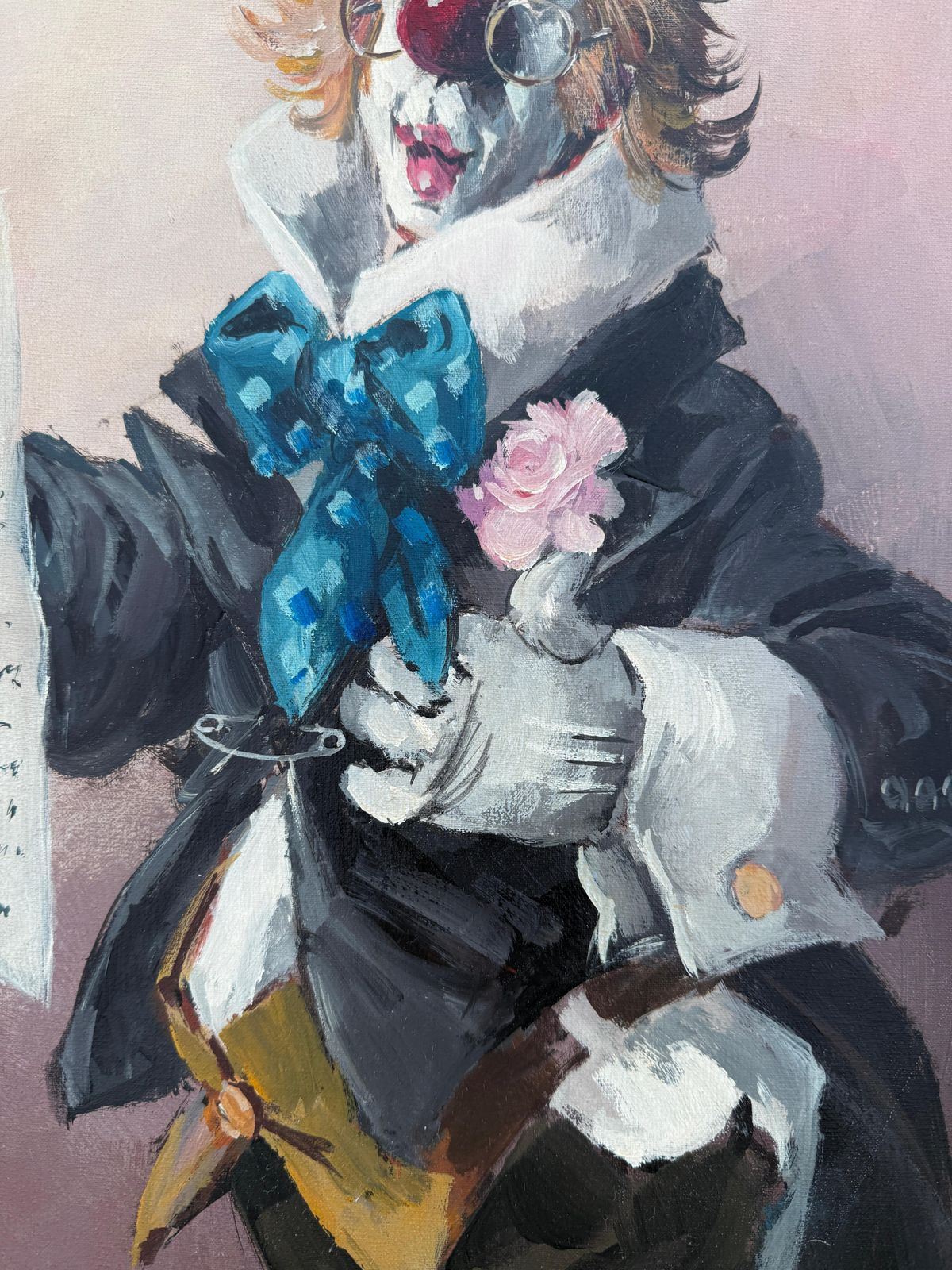 Antoni Mut Torroja Expressionist Clown With Dog Oil Painting 1978, Surreal Figurative Modern Art 1978 photo vinterior
