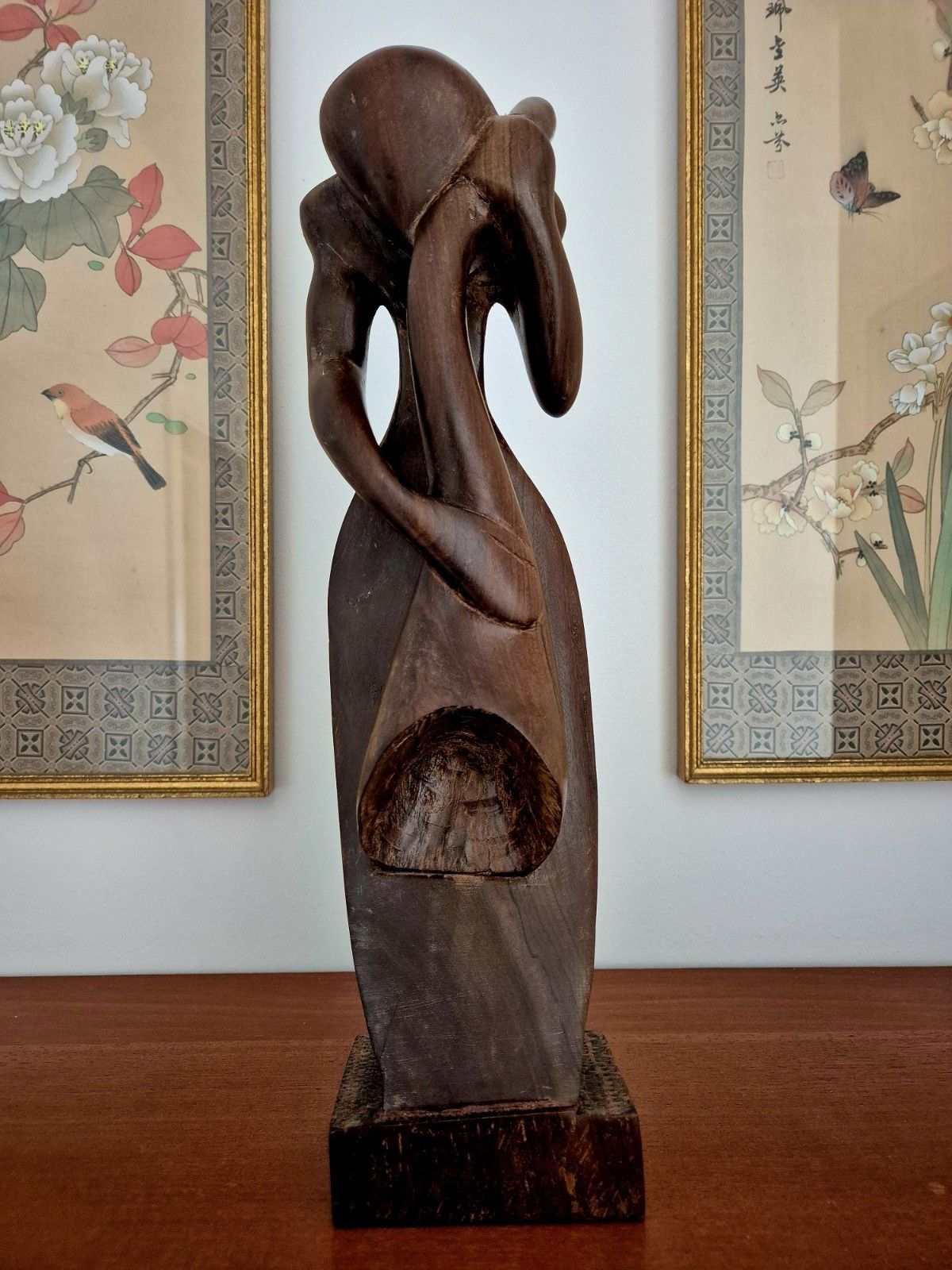 Festus O. Idehen Signed Carving Mother And Child Nigerian African Sculpture
