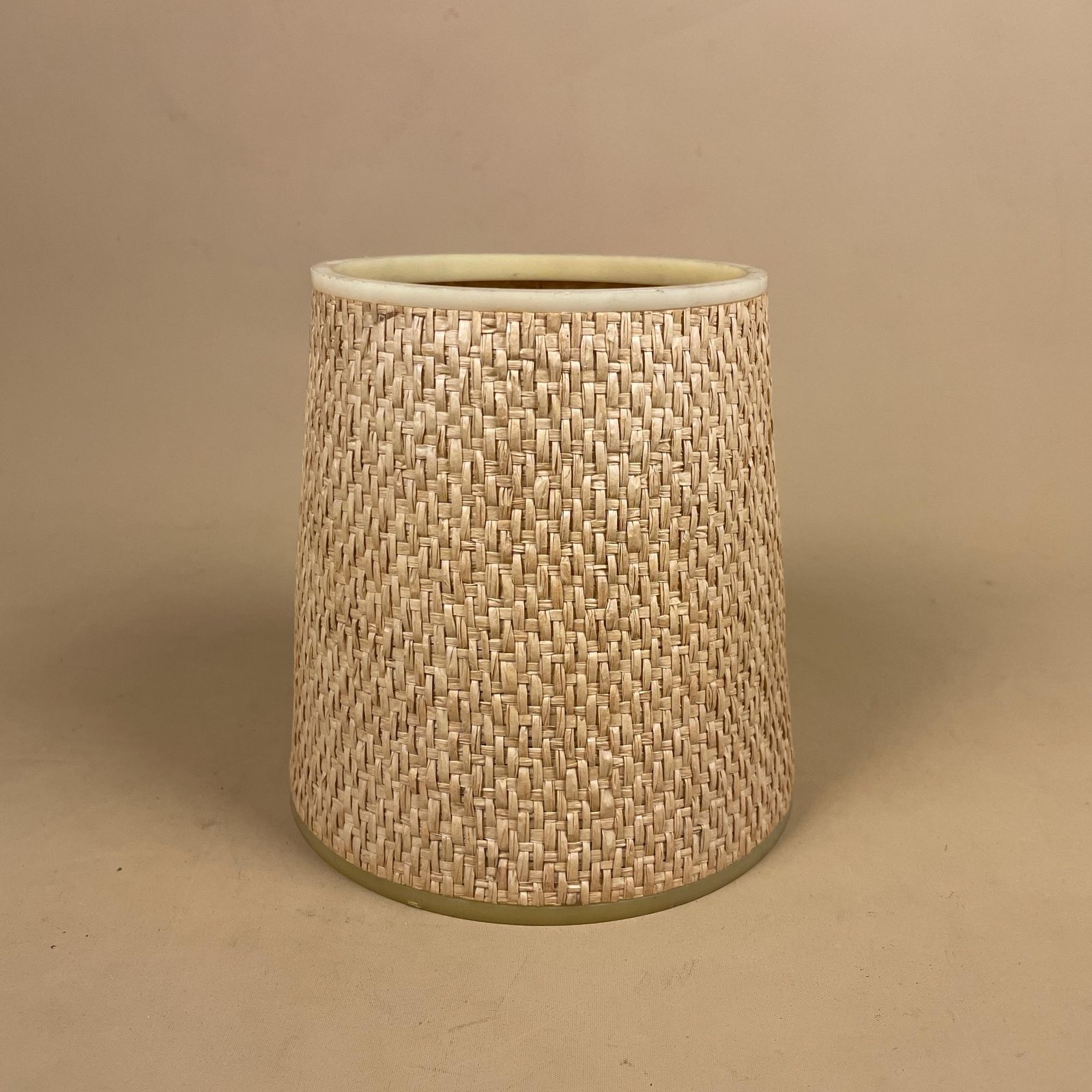 Vintage Bamboo Lamp Light Shade Lampshade Cylinder Wicker Woven Retro Natural Beige Cone photo for sale