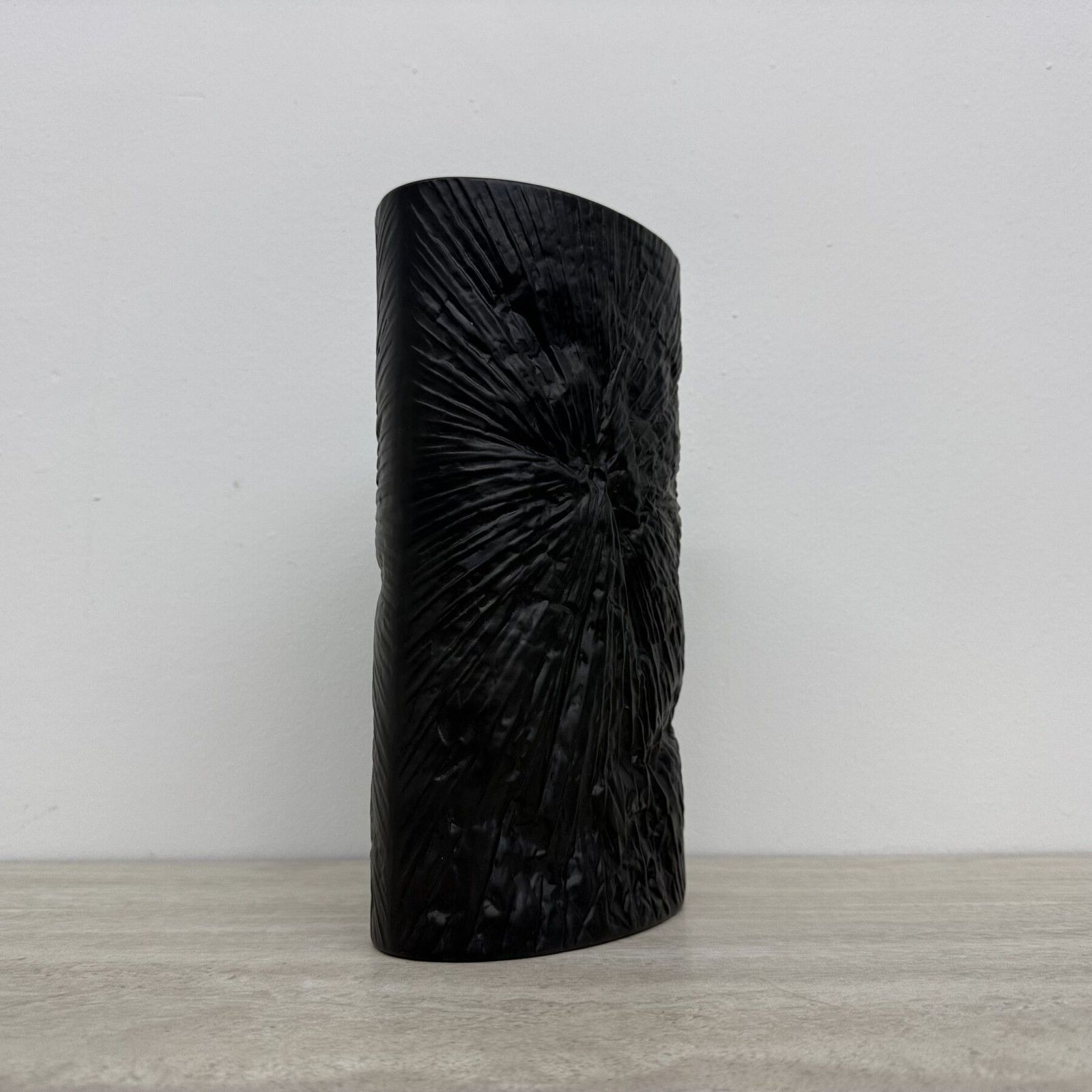 Martin Freyer Rosenthal Studio Line Bisque Porcelaine Noire Op Art Relief Vase, 1970s photo furniture