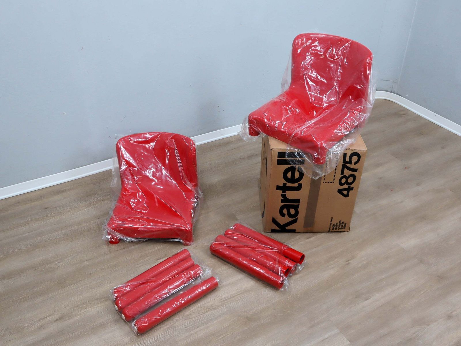 1970s Pair Of Kartell Model 4875 Chairs By Carlo Bartoli Fund Stock photo Furniture