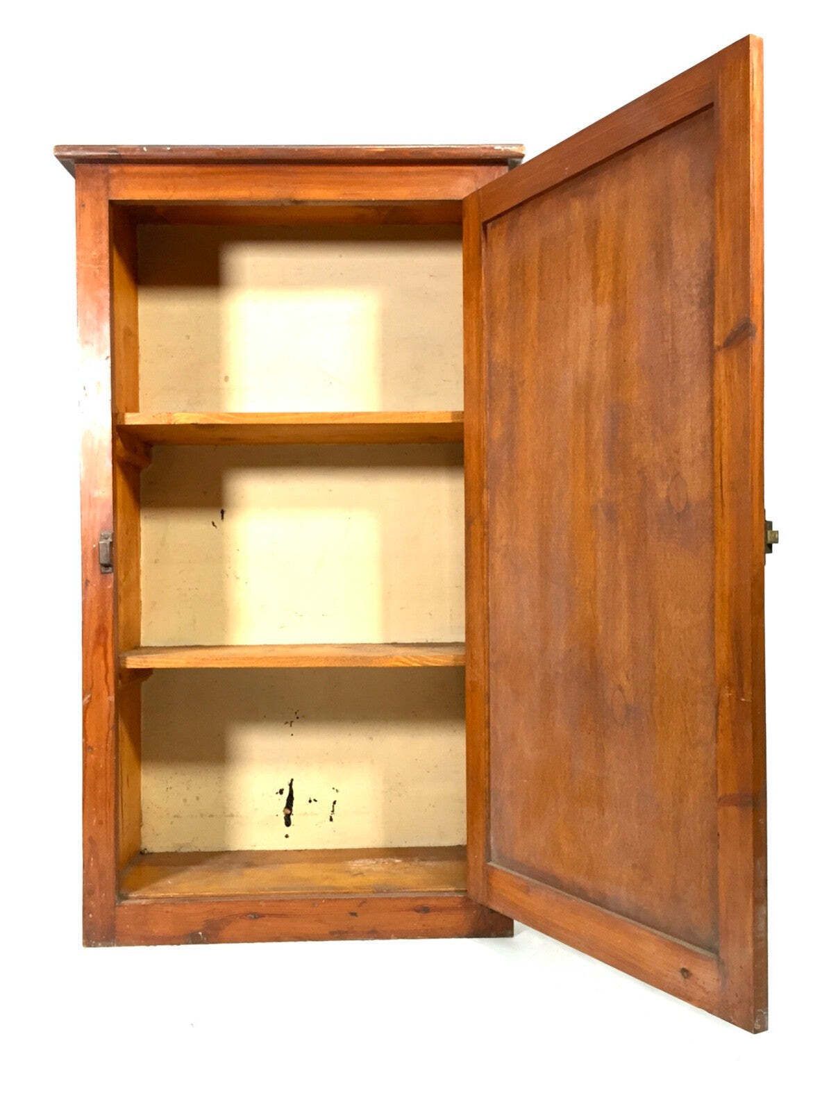 Antique Wooden Large Storage Cupboard With Shelves / Floor Standing Cabinet photo vintage