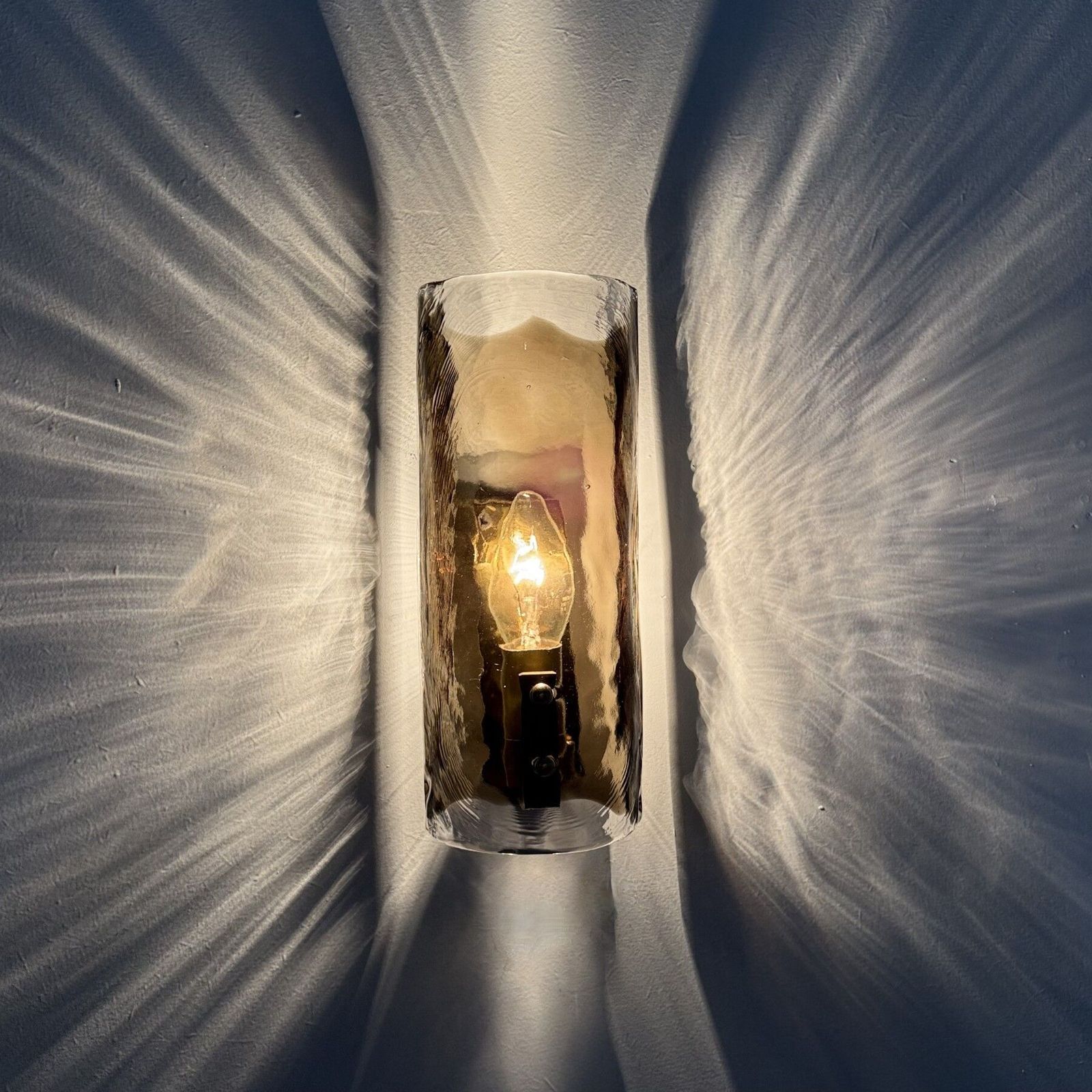 photo vinterior Mid Century Glass Wall Lamp Sconce J.T. Kalmar , 1970s , Germany