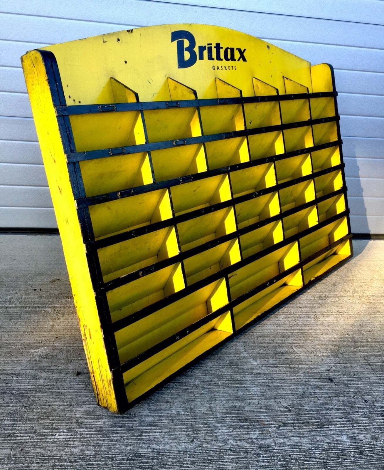 Antique Advertising Britax Gaskets Storage Rack Garage Display Cabinet C.1950 photo furniture