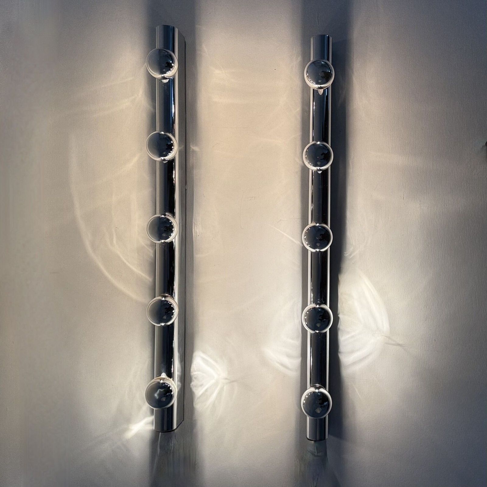 Set Of 2 Targetti Sankey Chrome Wall Lamps , 1970s photo vinterior