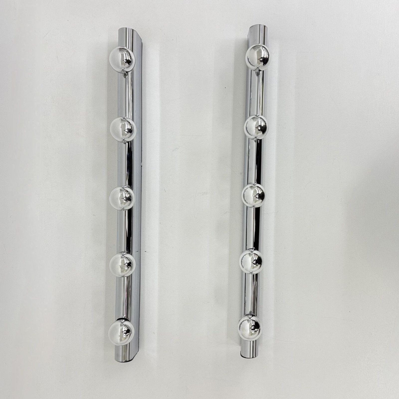 456.0 Set Of 2 Targetti Sankey Chrome Wall Lamps , 1970s photo