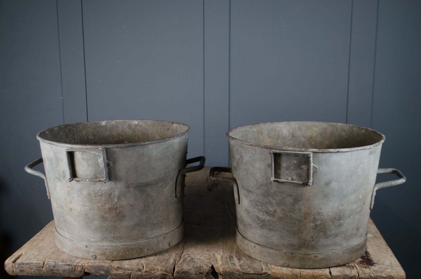 Pair Of Victorian Zinc Riveted Buckets photo for sale