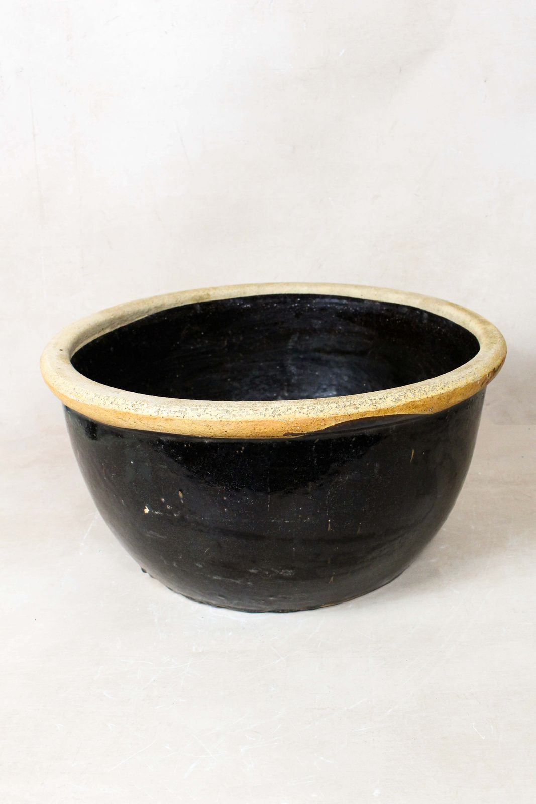 Wabi Sabi Antique Dark Glazed Terracotta Bowl Small  86.1 photo for sale