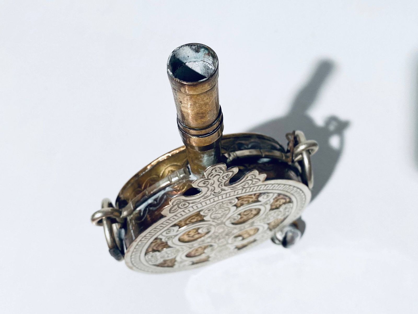 Antique Morroccan Gun Powder Holder Bottle Ornament / 1920s Magrib Africa photo 147.0