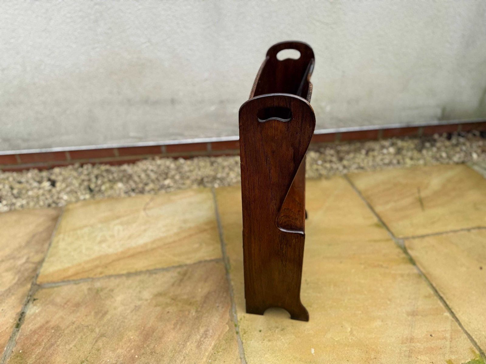 Antique Hand Made Magazine Rack With Shelf. Vintage Retro Style. photo for sale