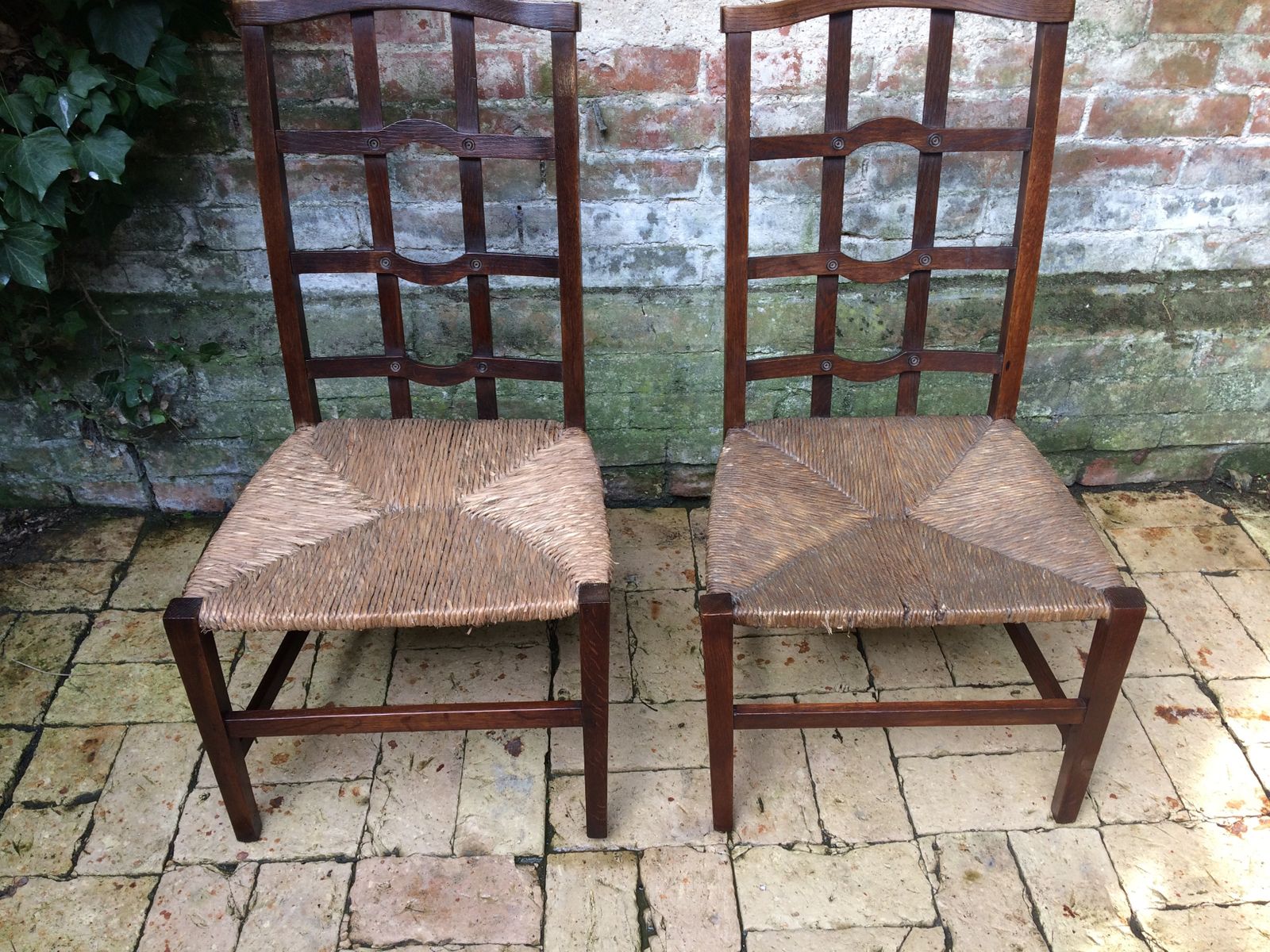 A Set Of Arts And Crafts Oak Cotswold School Chairs photo buy