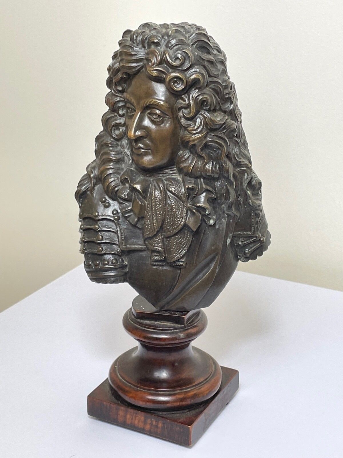 Classical  French 19th Century Antique Bronze Model Bust Of Louis XIV photo vintage