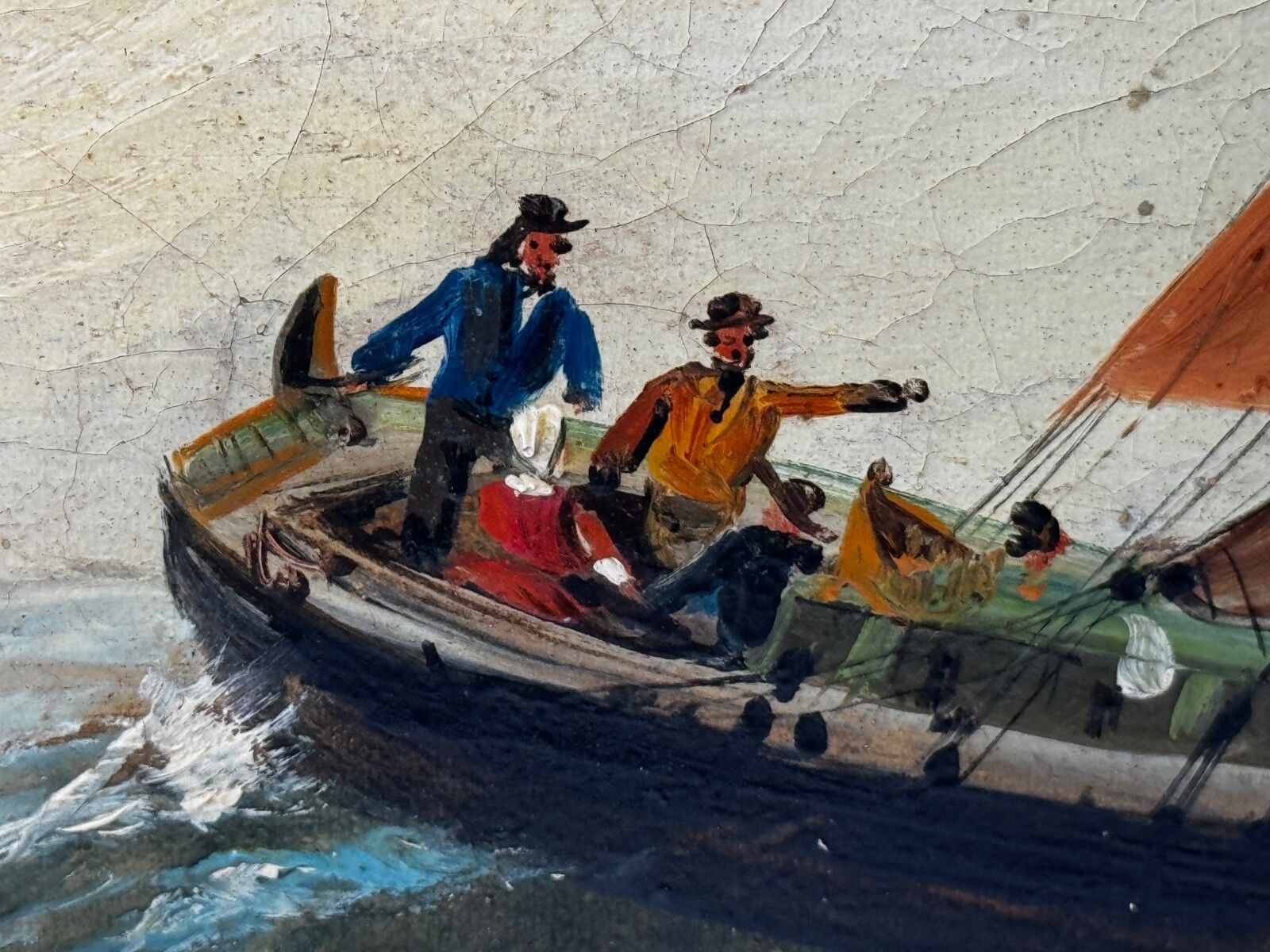 Art Marine Georgian Early 19th Century French Fishing Boat Heading Out Brisk Winds photo