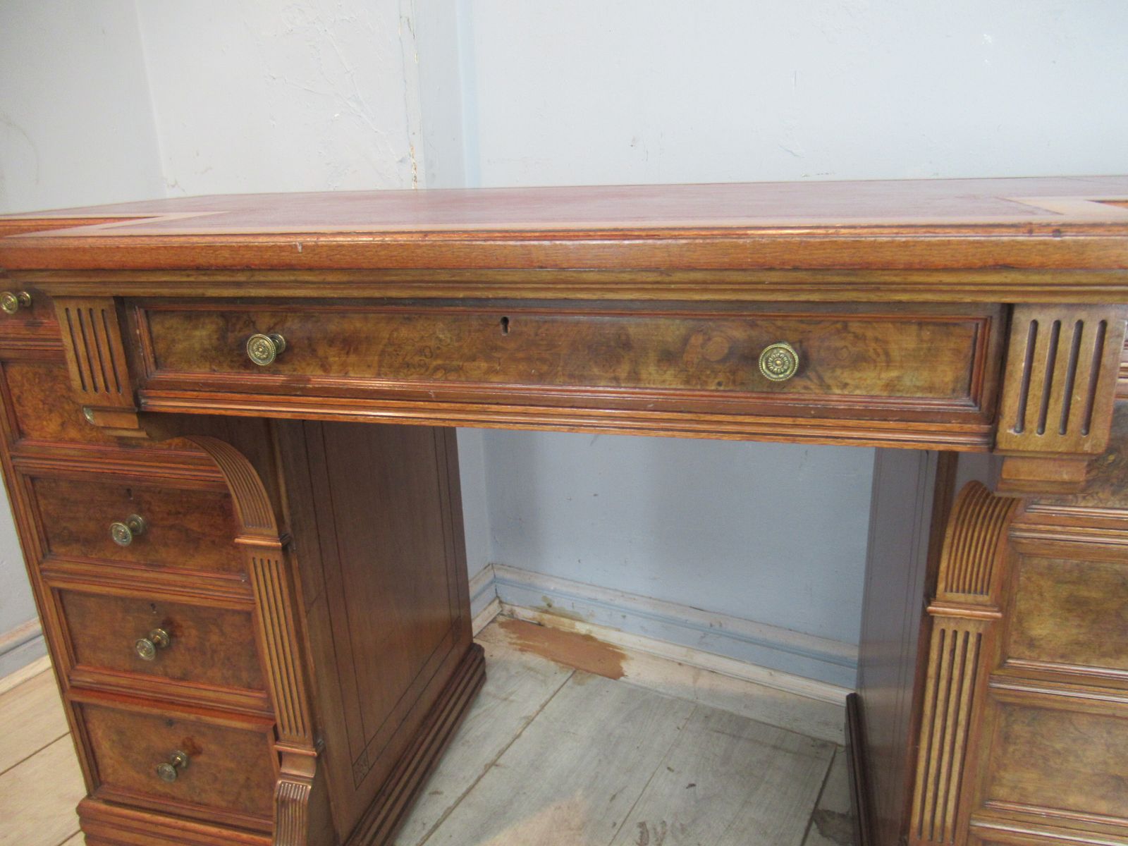 Walnut   Knee Hole Desk By Gillows,   Lancaster photo vinterior