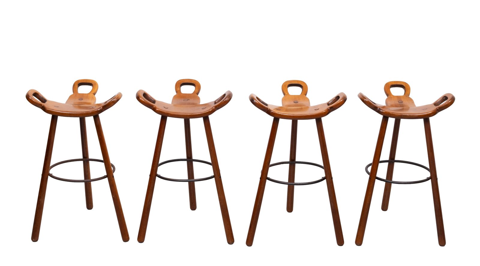 'Marbella' Bar Stools By Sergio Rodrigues For Confonorm Spain 1970s photo vinterior