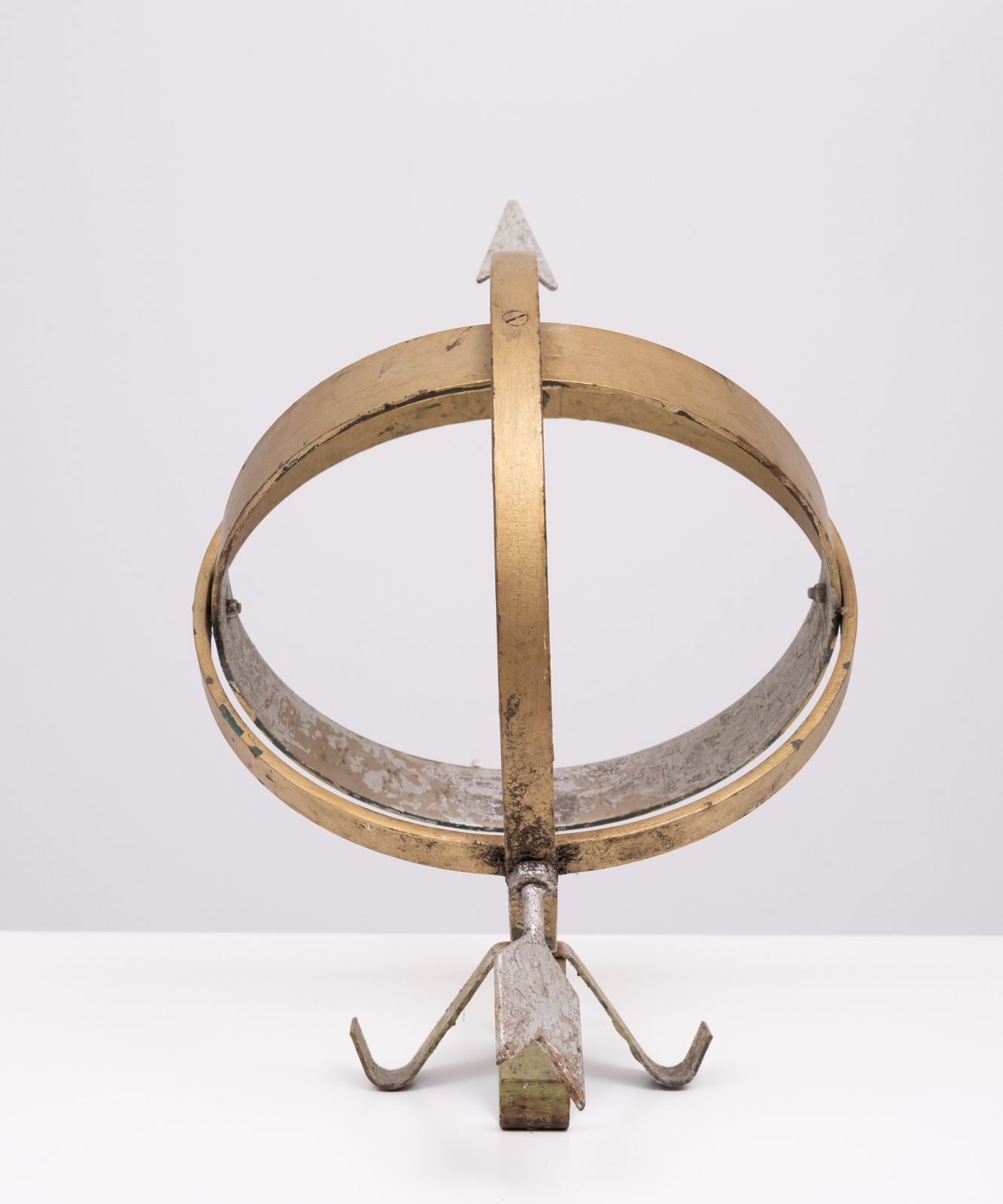 Handmade Patinated Metal Sundial, Vintage Design, 1950s photo 470.0