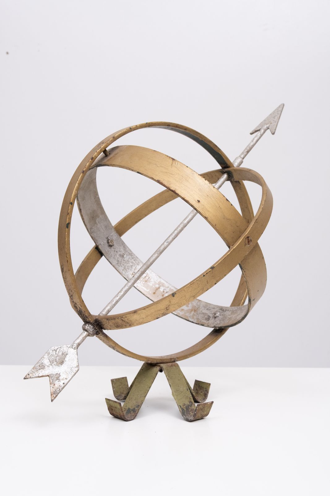 Handmade Patinated Metal Sundial, Vintage Design, 1950s photo buy