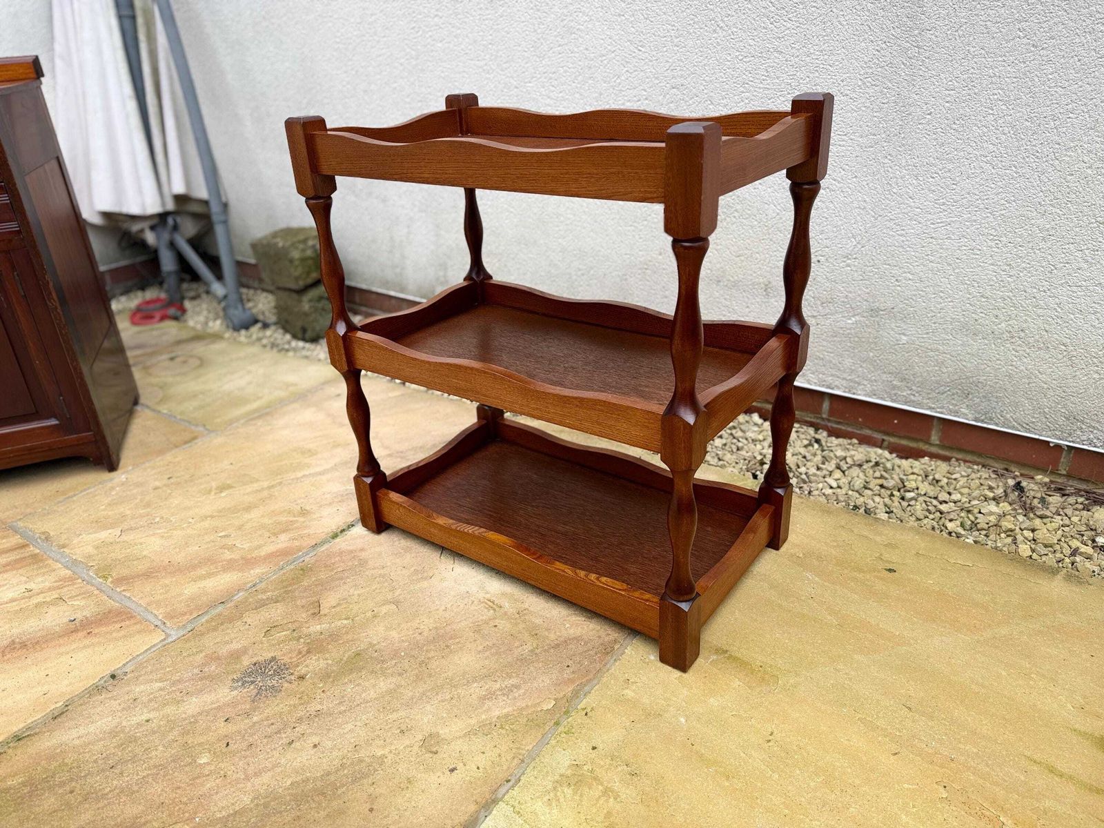 Vintage 1950/ 1960s Mid Century Wood Tea Trolley Shelf Drinks Shelf
