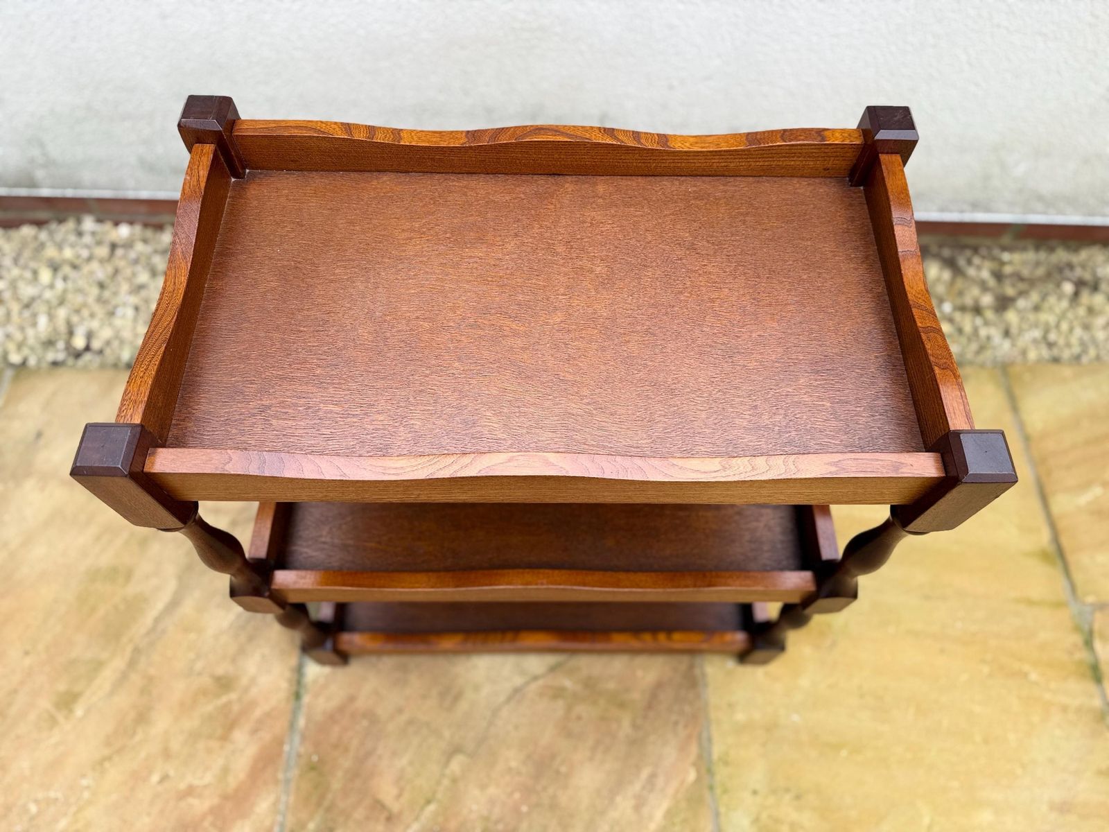 photo vinterior Vintage 1950/ 1960s Mid Century Wood Tea Trolley Shelf Drinks Shelf