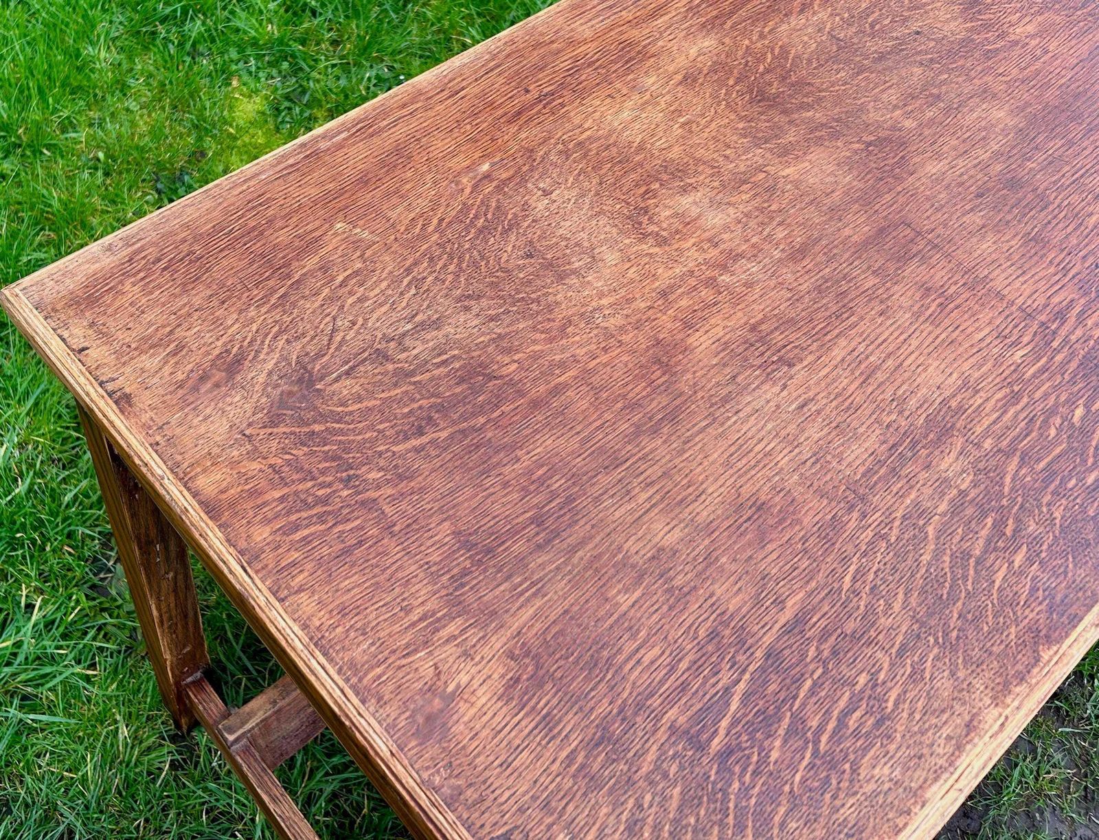 Vintage Oak Desk Industrial Office Retro Wooden Old Wooden Side Antique Drawer Filing Home Chair photo vintage