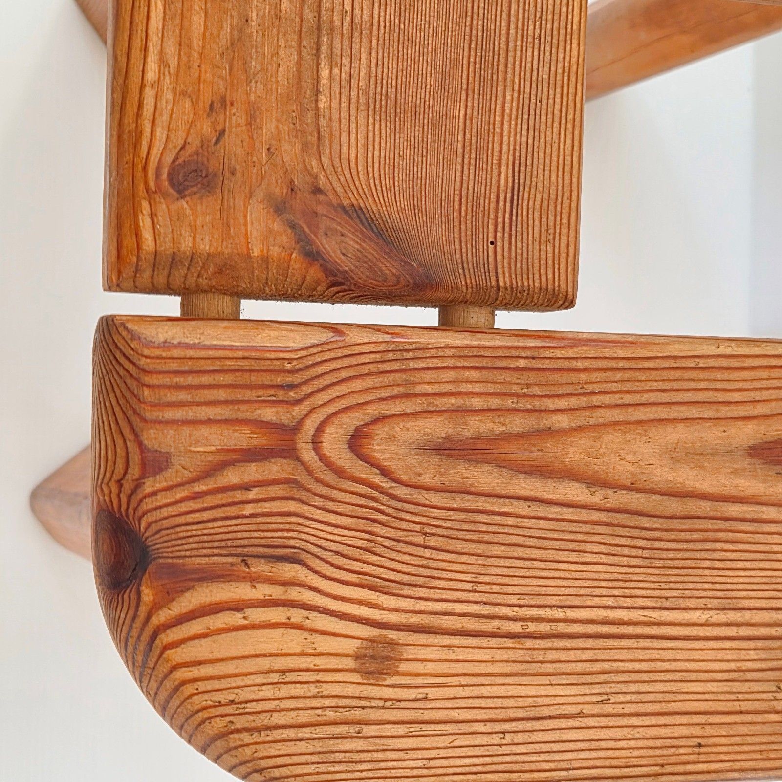 Furniture Vintage Swedish Scandinavian 1950 Olof Ottelin Pine Stool For Finnsauna photo