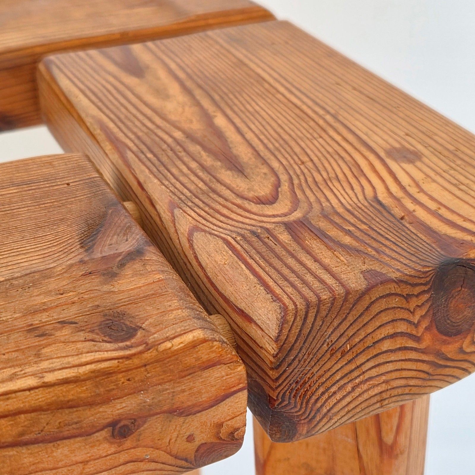 photo vinterior Vintage Swedish Scandinavian 1950 Olof Ottelin Pine Stool For Finnsauna