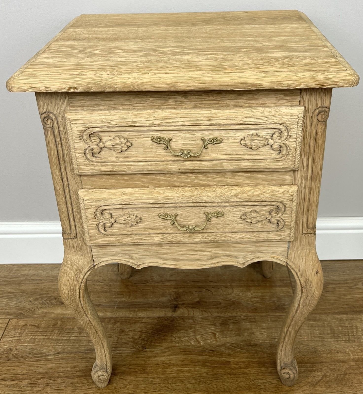 Pair Of Bedside Tables Vintage French Louis Shabby Chic Oak  Cabinets Lot 4902 photo Furniture