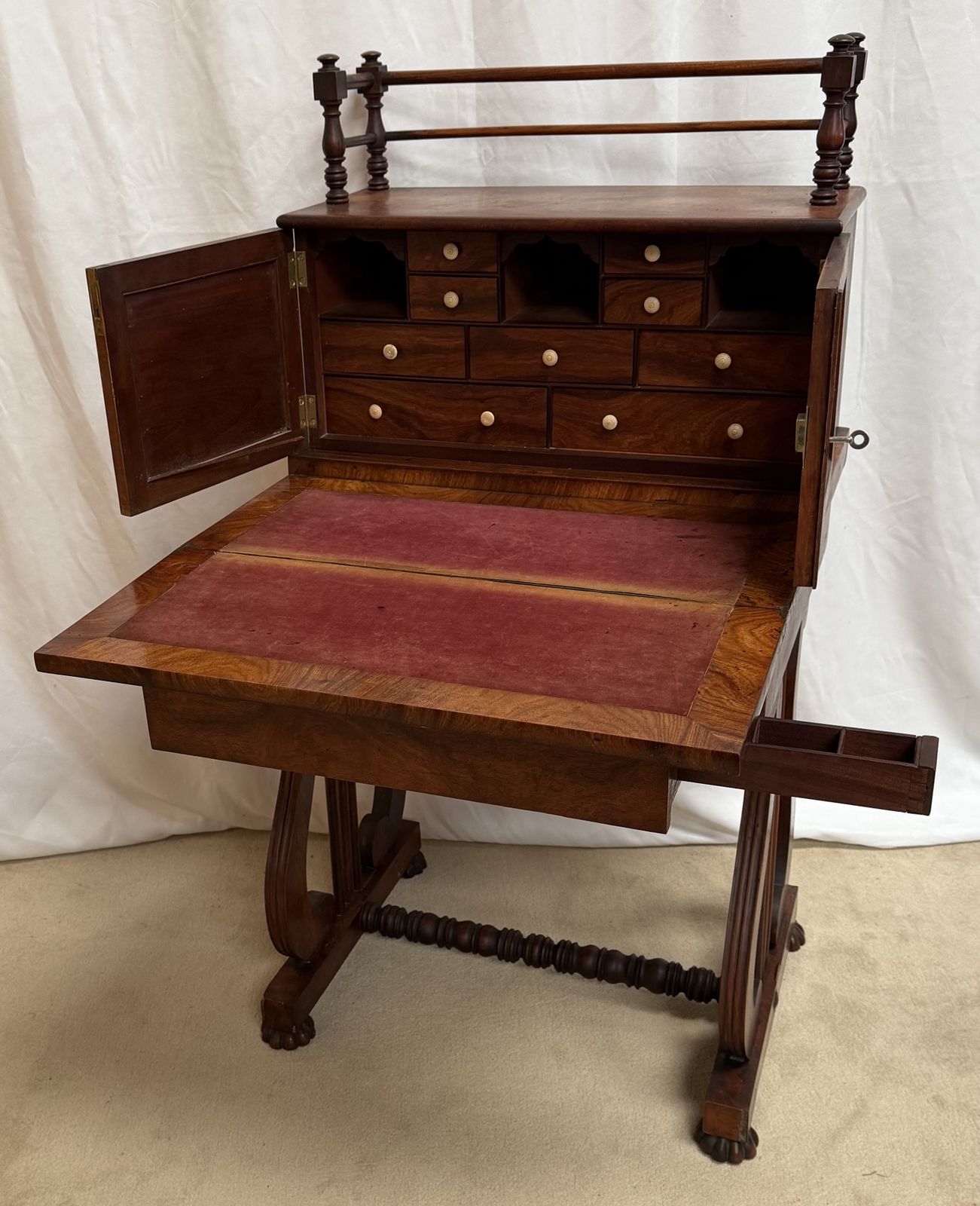 Regency Period Ladies Desk On Lyre Supports photo vinterior