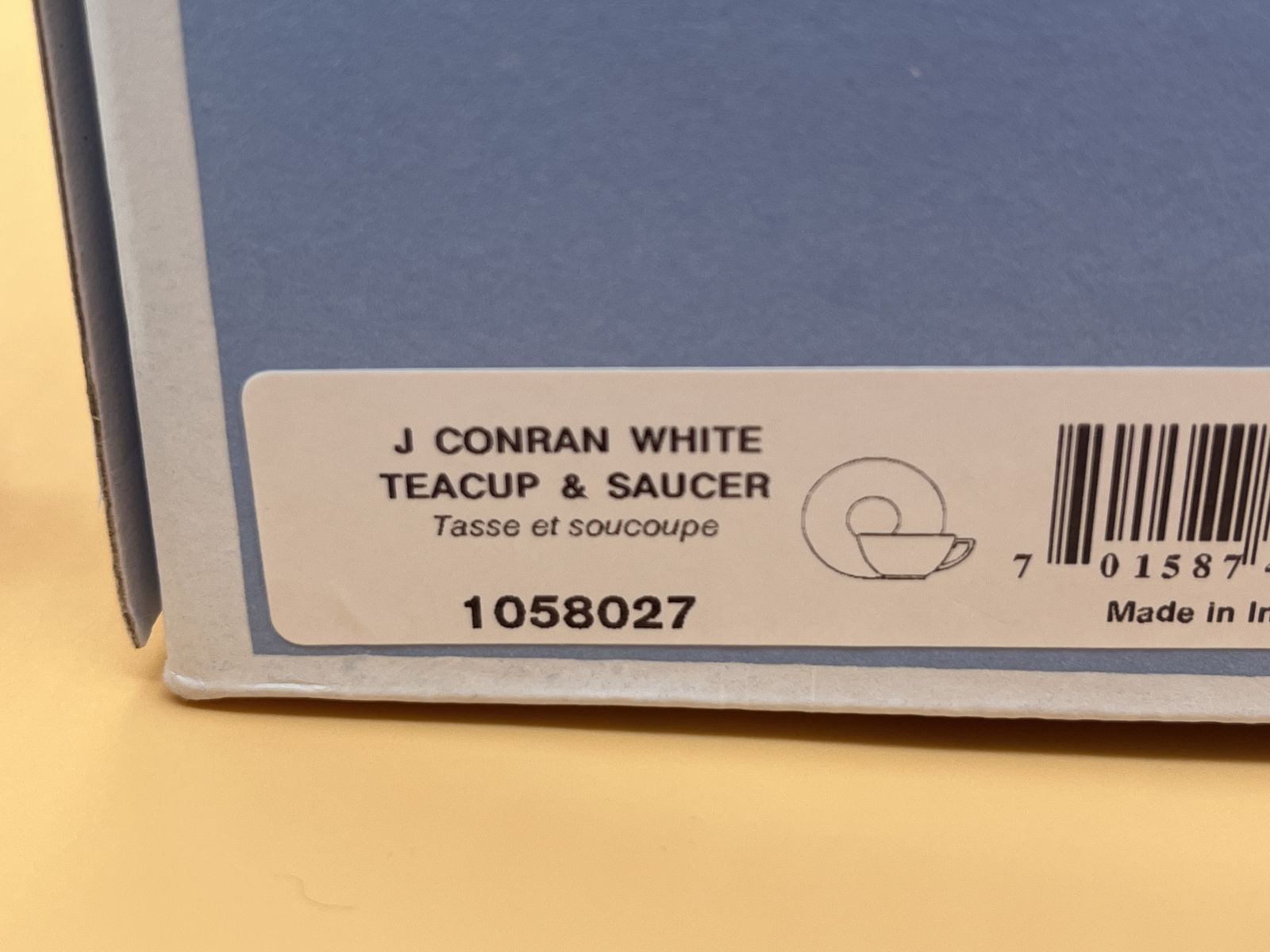 Jasper Conran For Wedgwood China White Large Breakfast Cup And Saucer Duo In Original Box. photo for sale