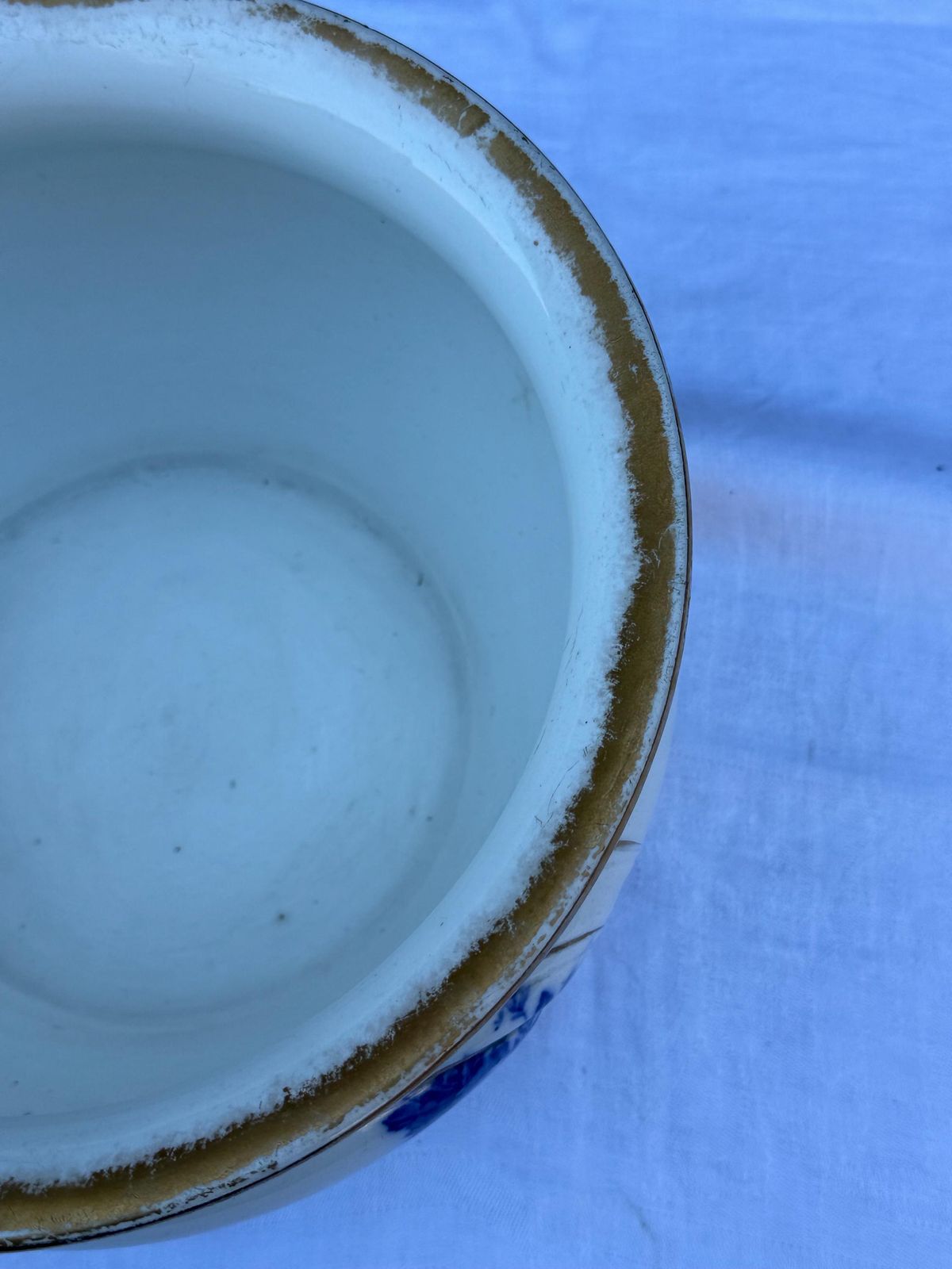 photo buy Antique Royal Doulton Adele De Dijon Chamber Pot Blue White Edwardian Planter England
