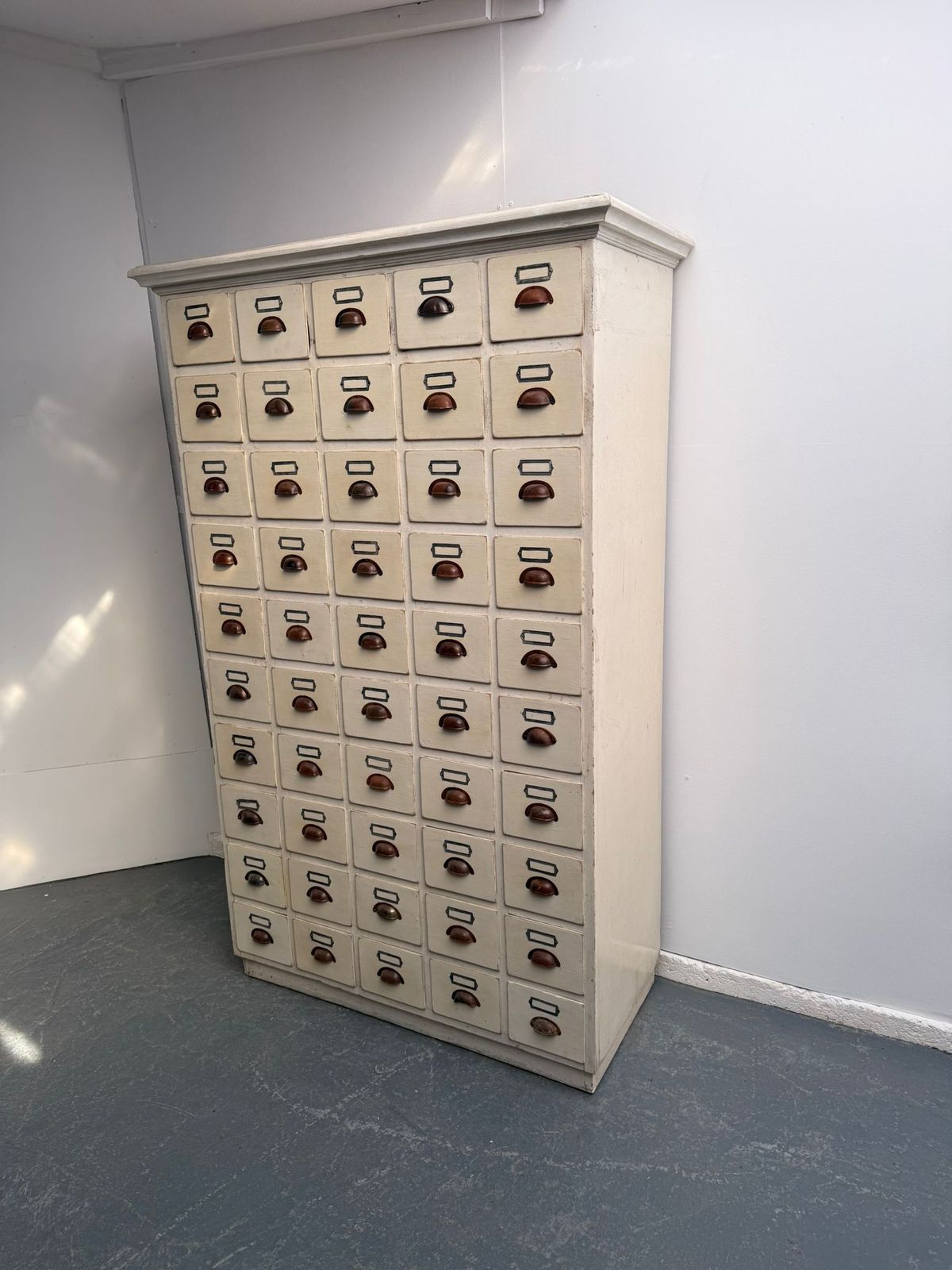 An Amazing Painted Hungarian Victorian Pine 50 Drawer Shop Fitting photo furniture