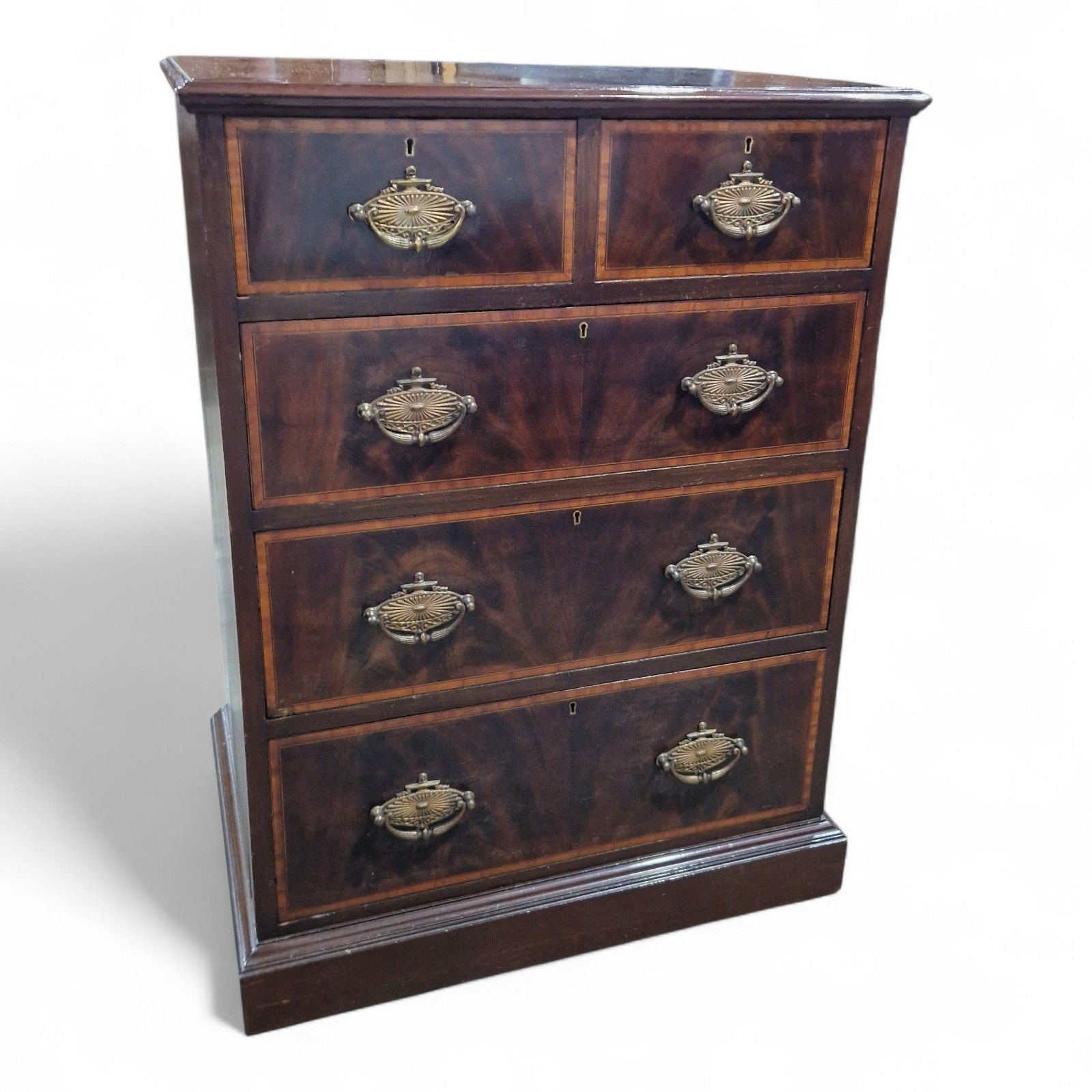 Antique Chest Of Drawers  Quality Victorian Inlaid Mahogany Chest Of 5 Drawers photo vinterior