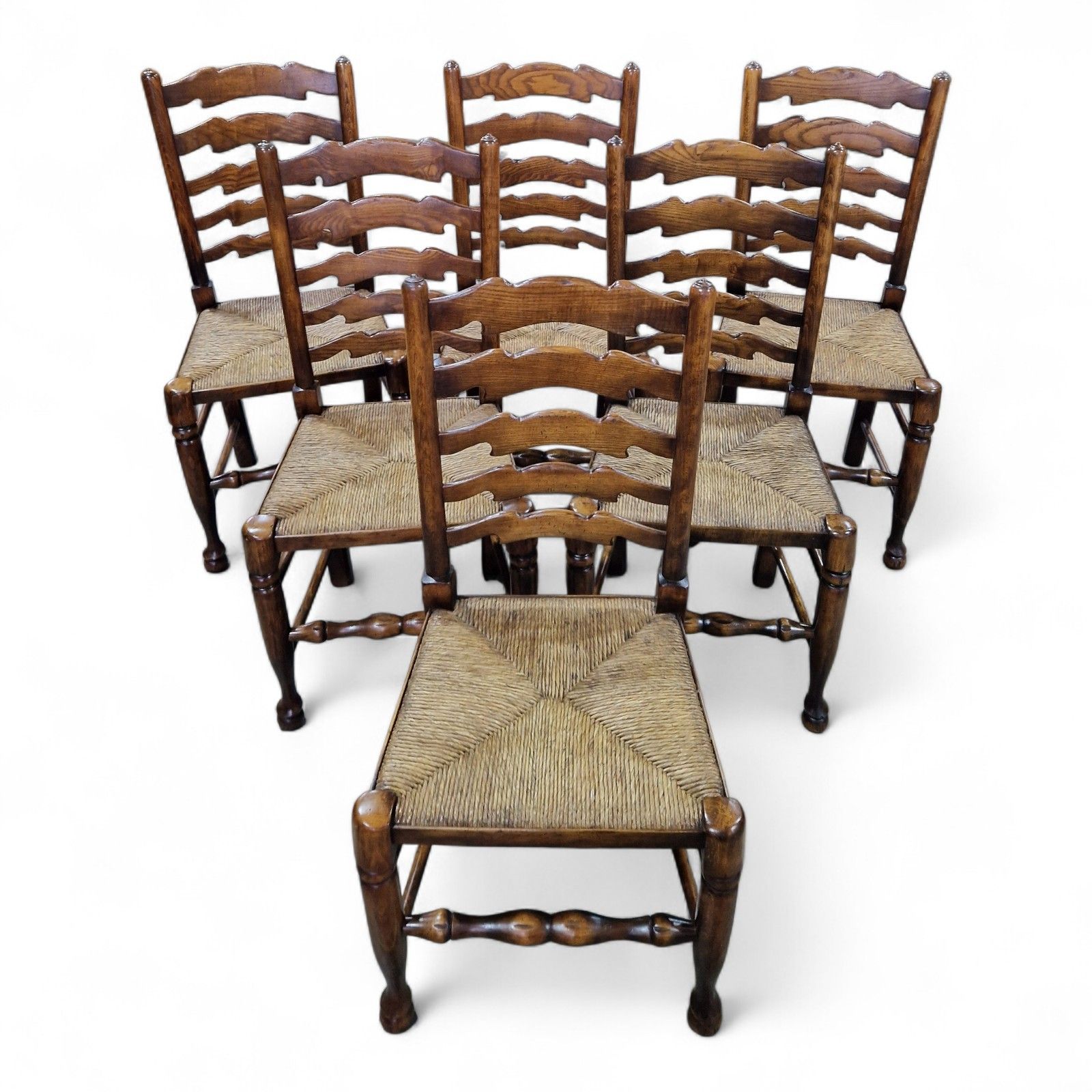 Solid Oak Gateleg Dining Table + 6 Ladderback Chairs Set Titchmarsh And Goodwin photo 1100.0