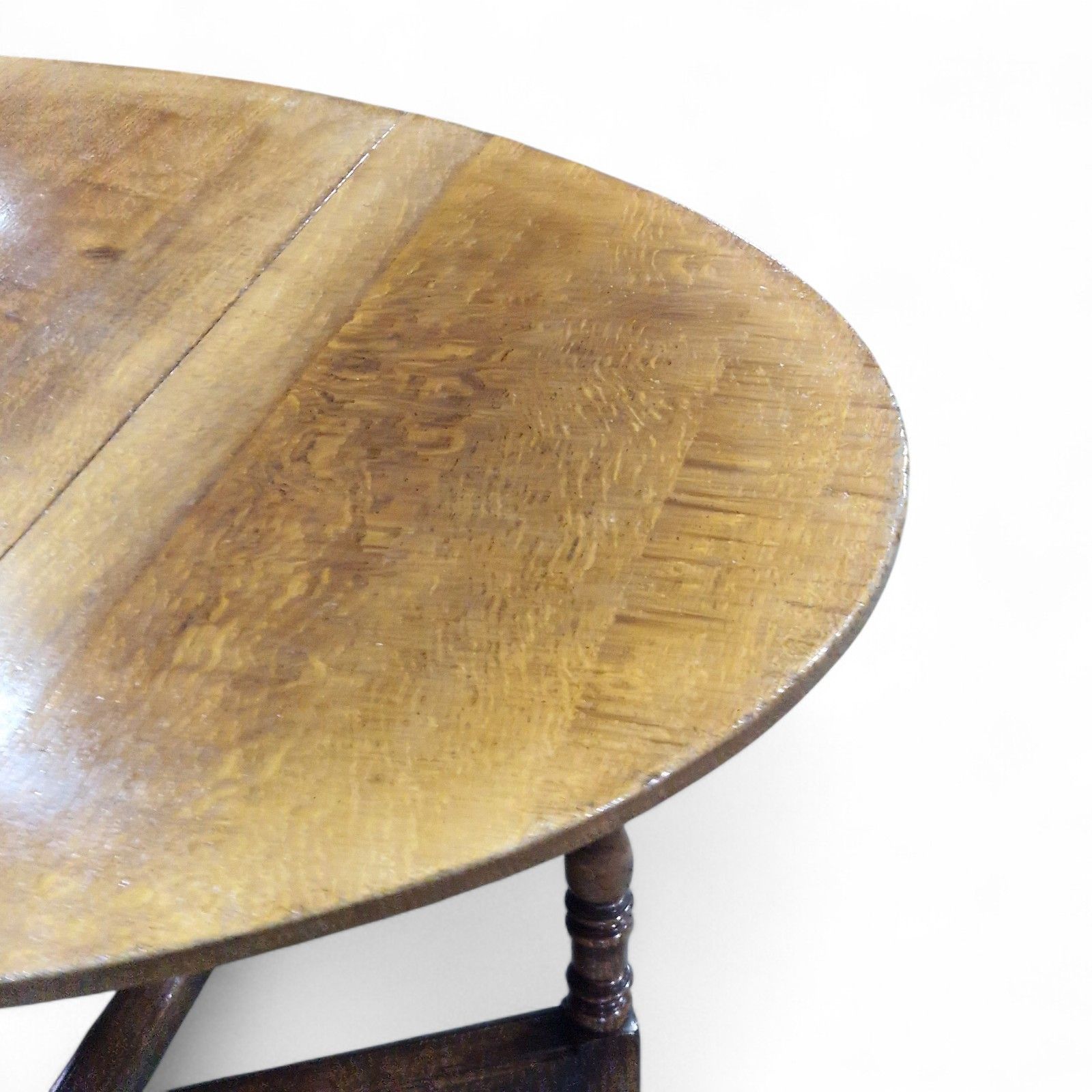 Furniture Solid Oak Gateleg Dining Table + 6 Ladderback Chairs Set Titchmarsh And Goodwin photo
