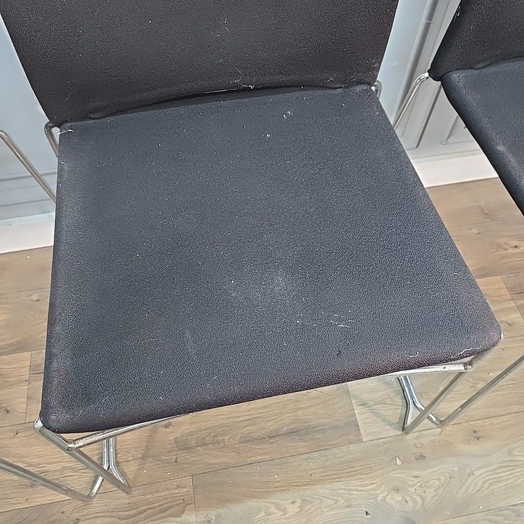 photo furniture Herman Miller Visitor Chairs 4 Retro Office Stackable Seats Chrome Vintage